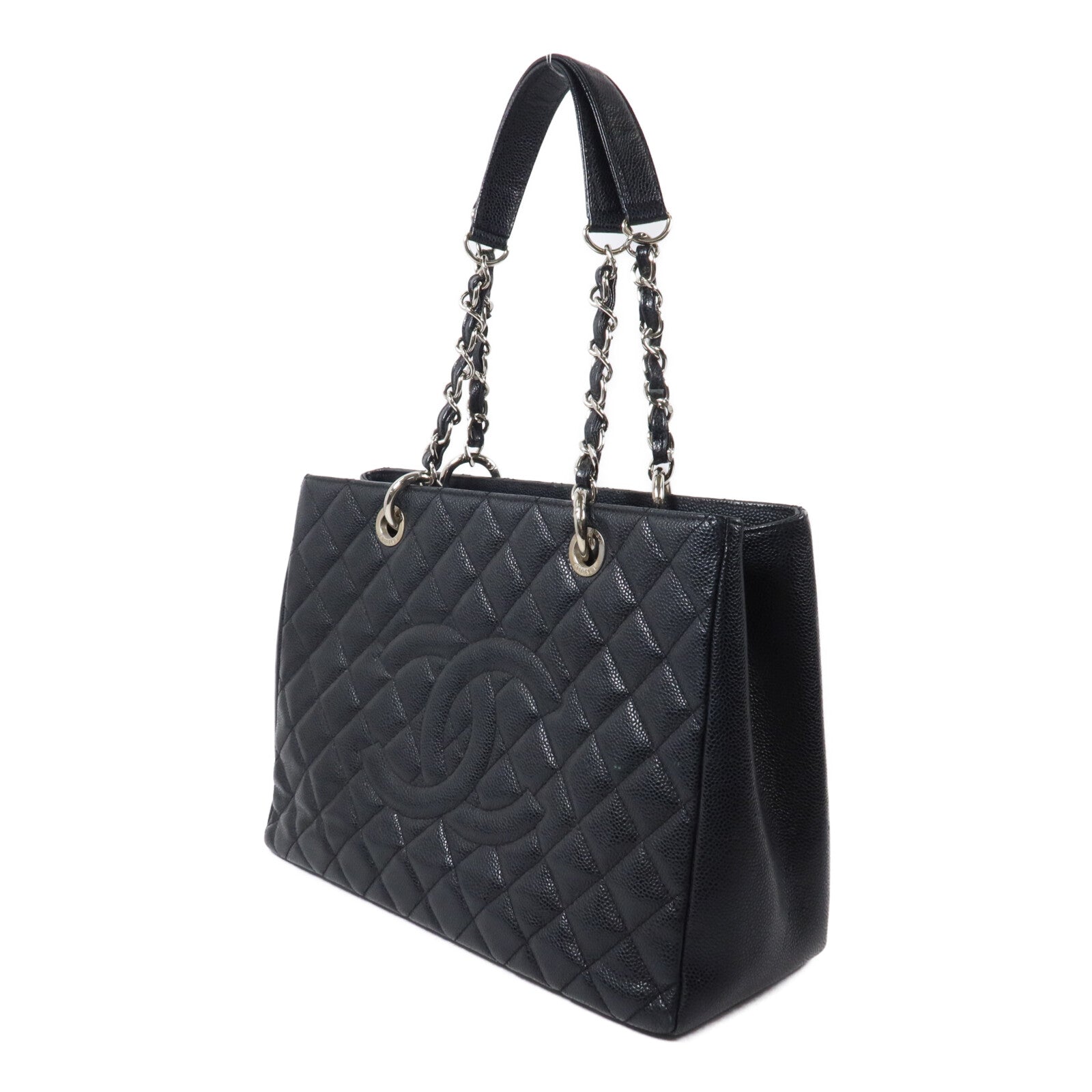 CHANEL 牛皮皮革GST Grand Shopping Tote Bag鏈帶肩背袋