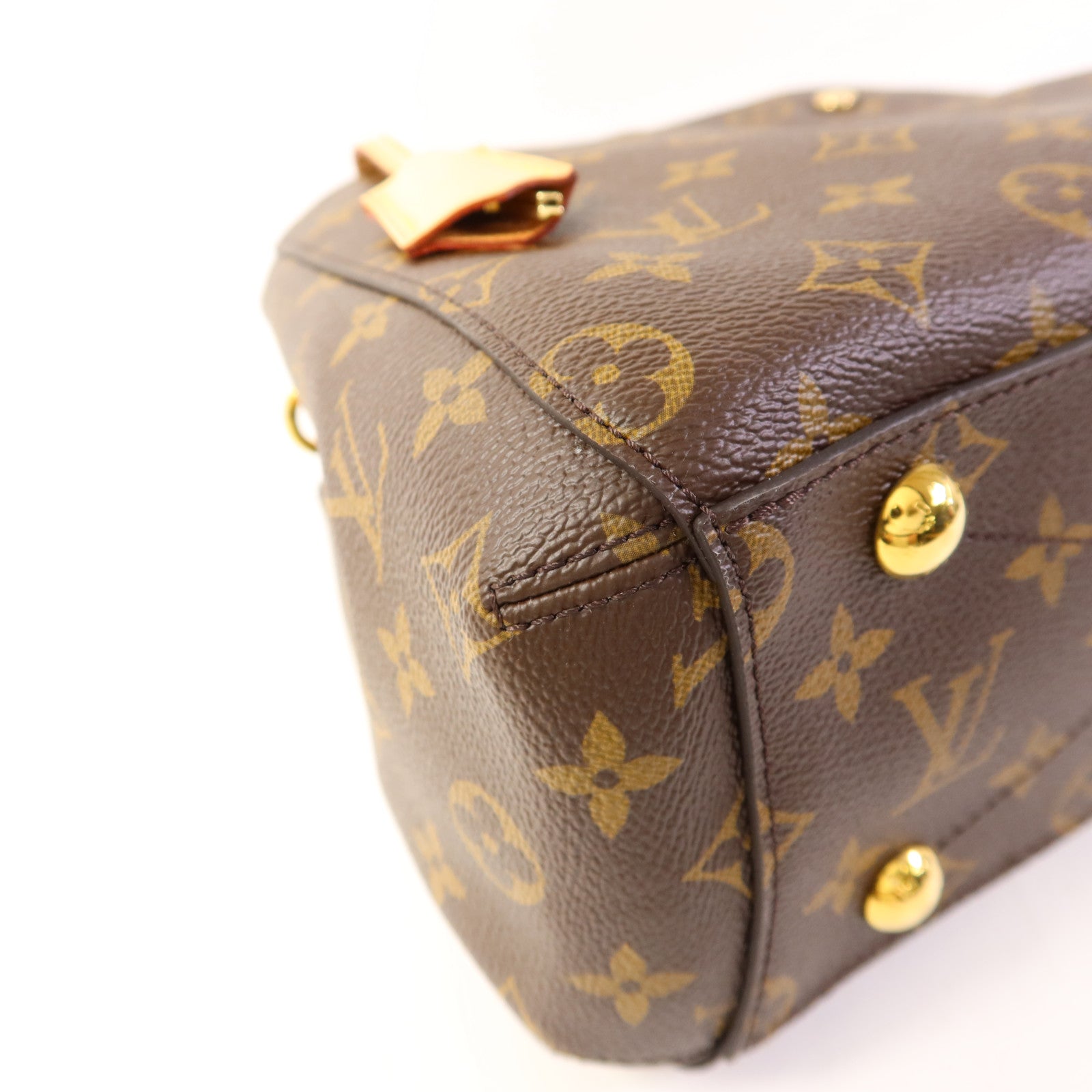 LOUIS VUITTON Monogram Montaigne BB金扣手挽肩背兩用袋棕色
