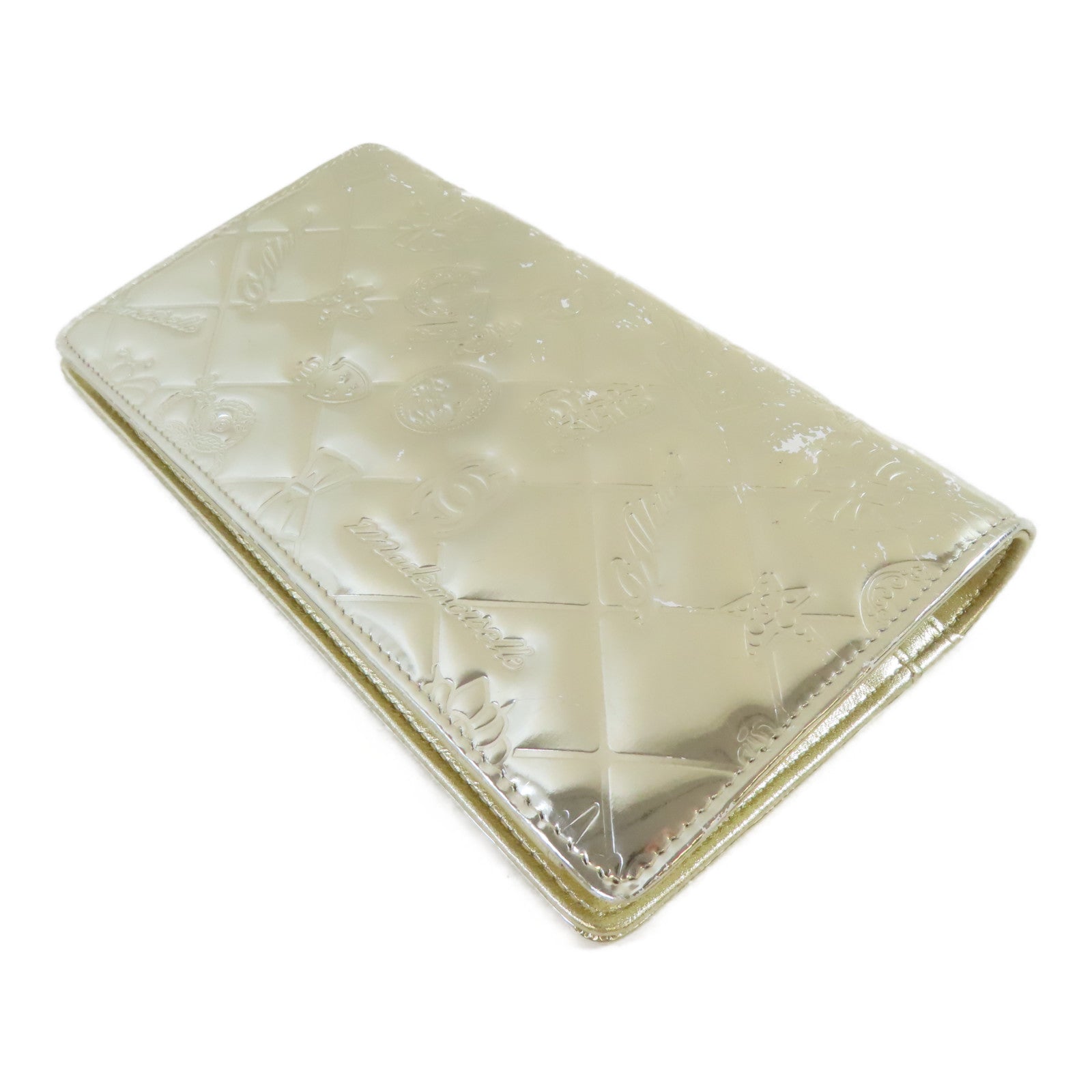 CHANEL 【激減優惠】牛皮皮革Long Wallet金扣長錢包金色