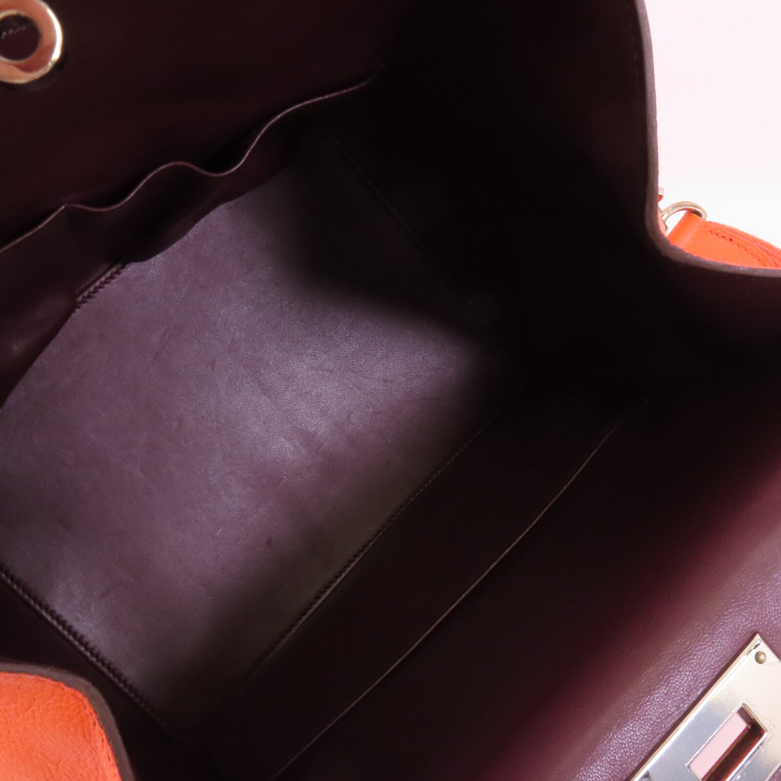 HERMES Everⅽolor皮革Tool Box 20銀扣手挽肩背兩用袋Orange Poppy