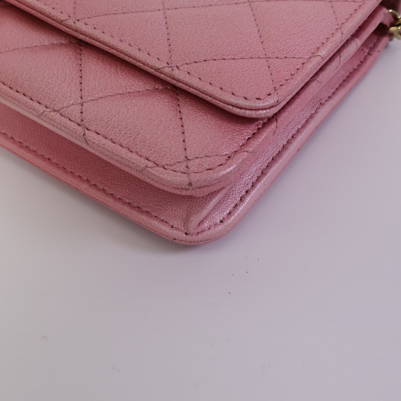 CHANEL 【激減優惠】牛皮皮革WOC Wallet On Chain鏈帶肩背袋