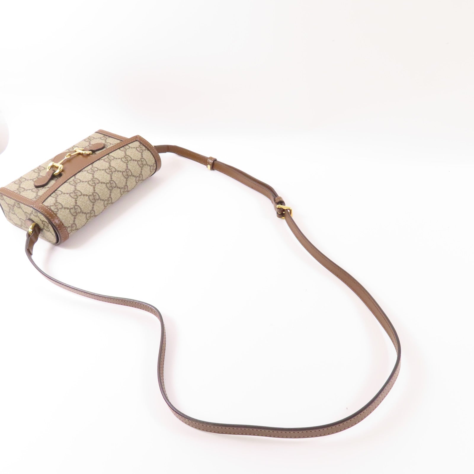 GUCCI 塗層帆布Horsebit 1955 Mini Bag金扣肩背袋