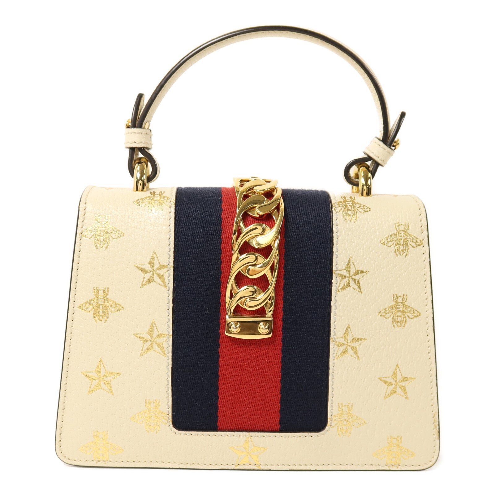 GUCCI 牛皮皮革Sylvie Bag金扣手挽肩背兩用袋