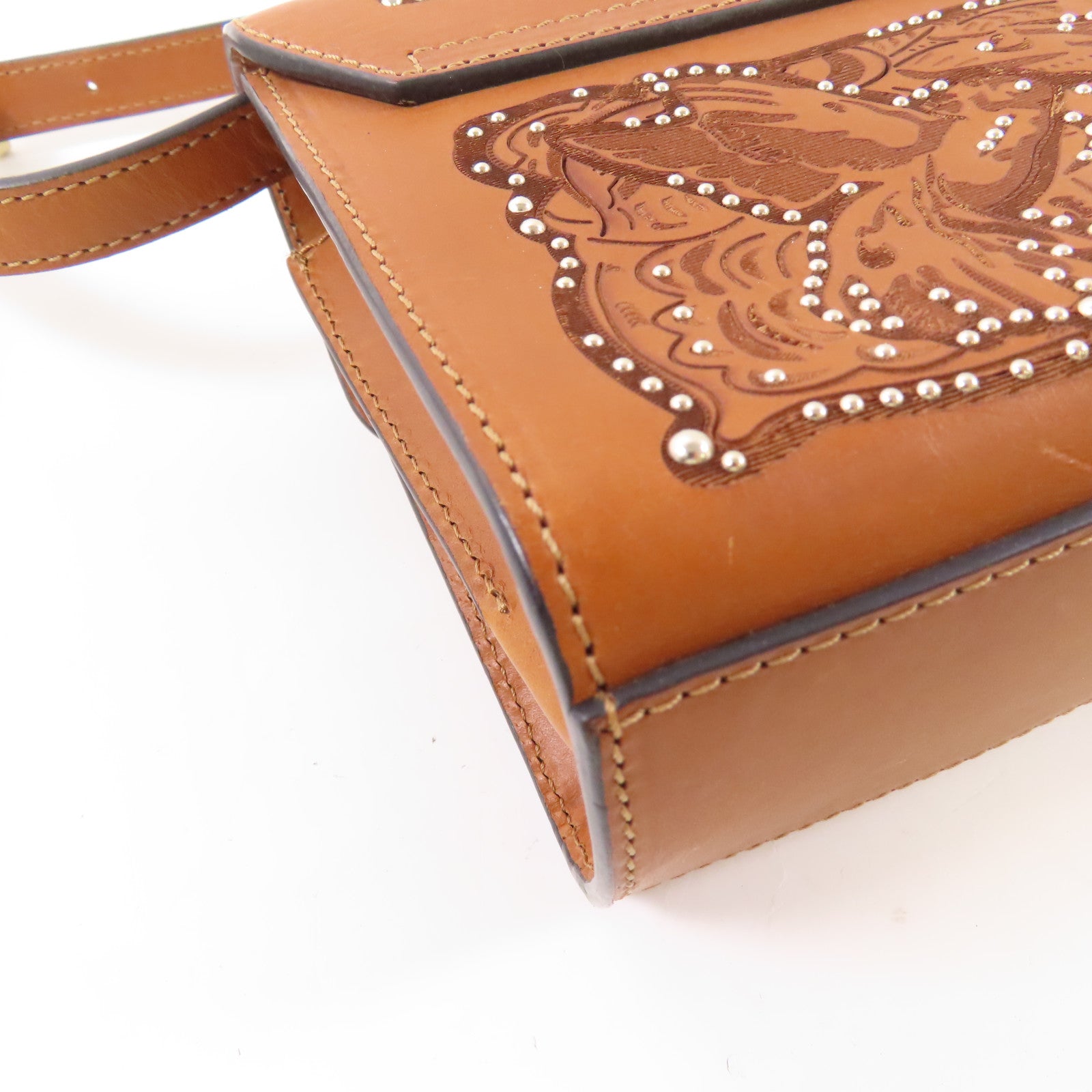 Valentino 牛皮皮革Shoulder Bag金扣肩背袋