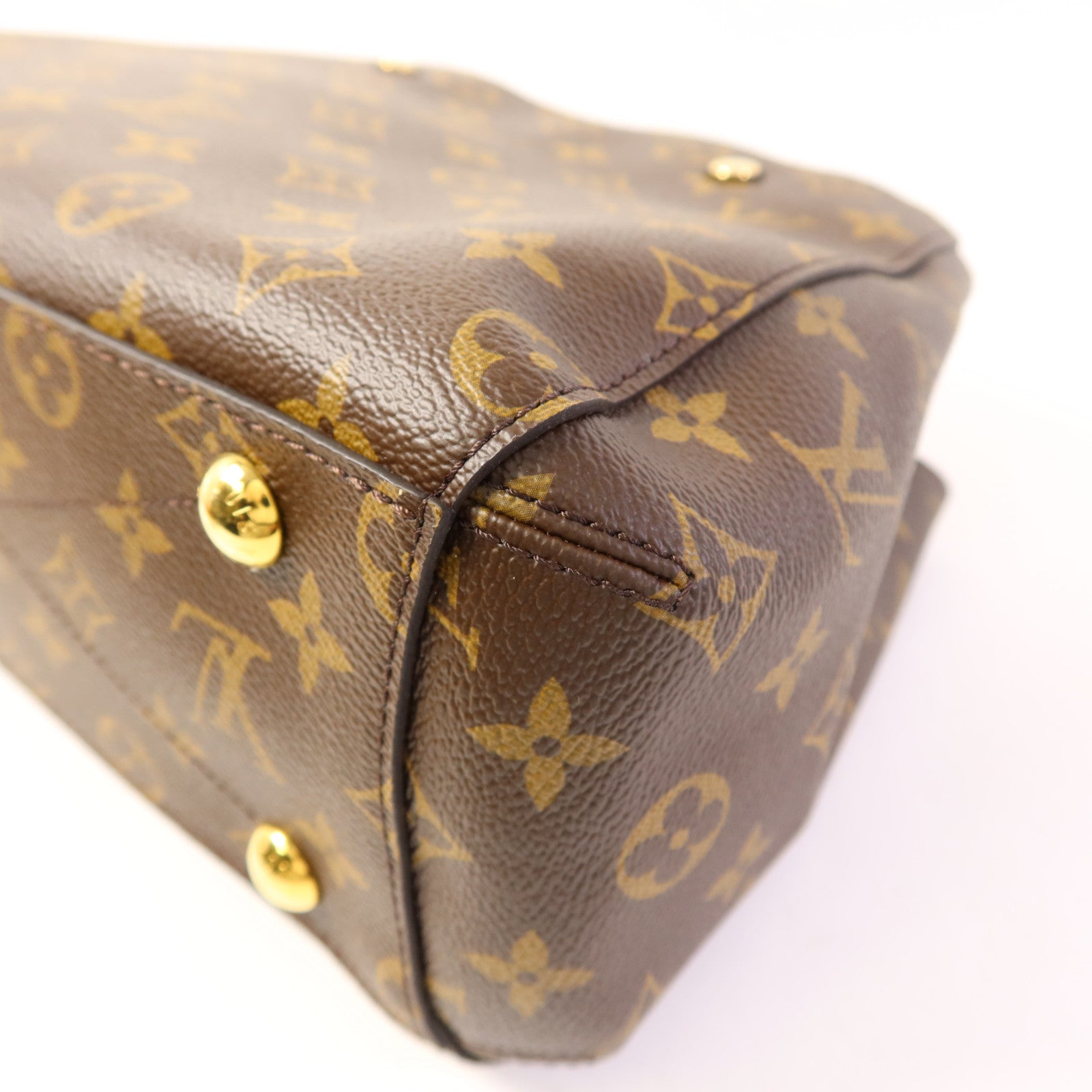 LOUIS VUITTON Monogram Montaigne BB金扣手挽肩背兩用袋棕色