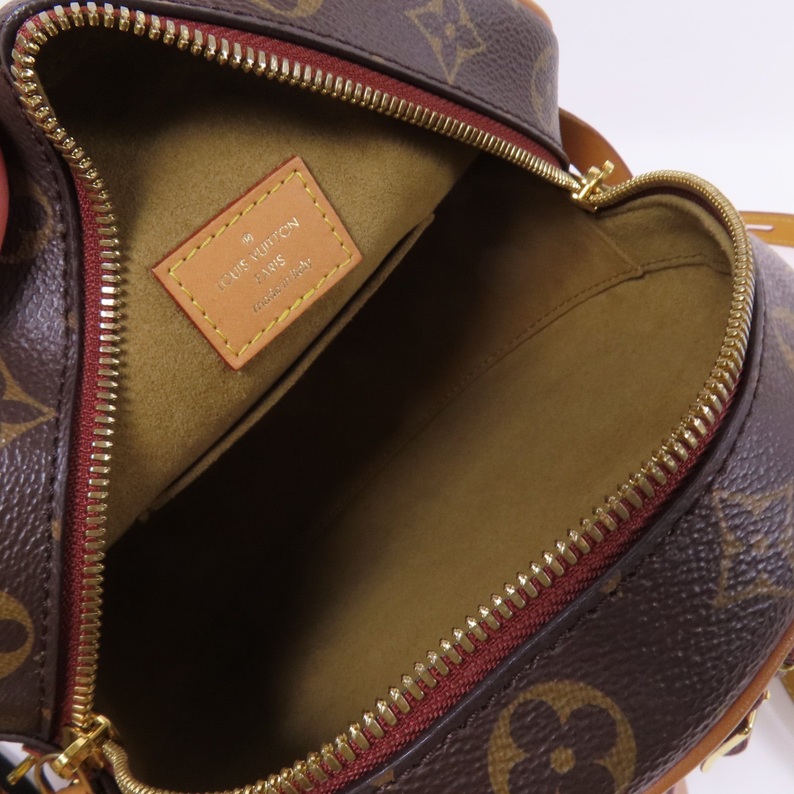 LOUIS VUITTON Monogram Boite Chapeau Souple金扣肩背袋棕色