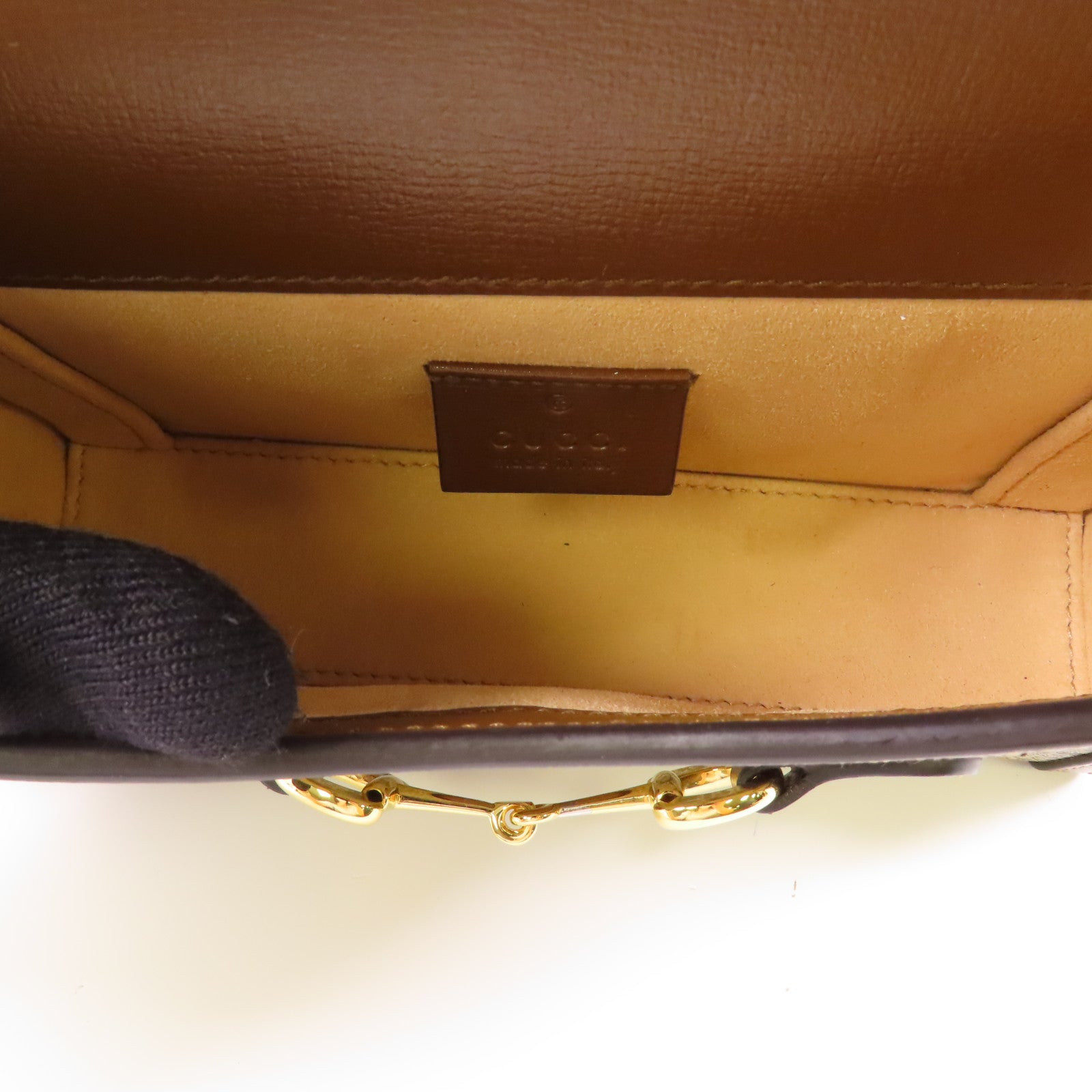GUCCI 塗層帆布Horsebit 1955 Mini Bag金扣肩背袋