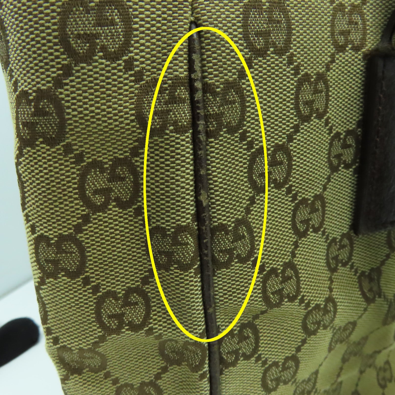 GUCCI 帆布Tote Bag銀扣手挽袋啡色