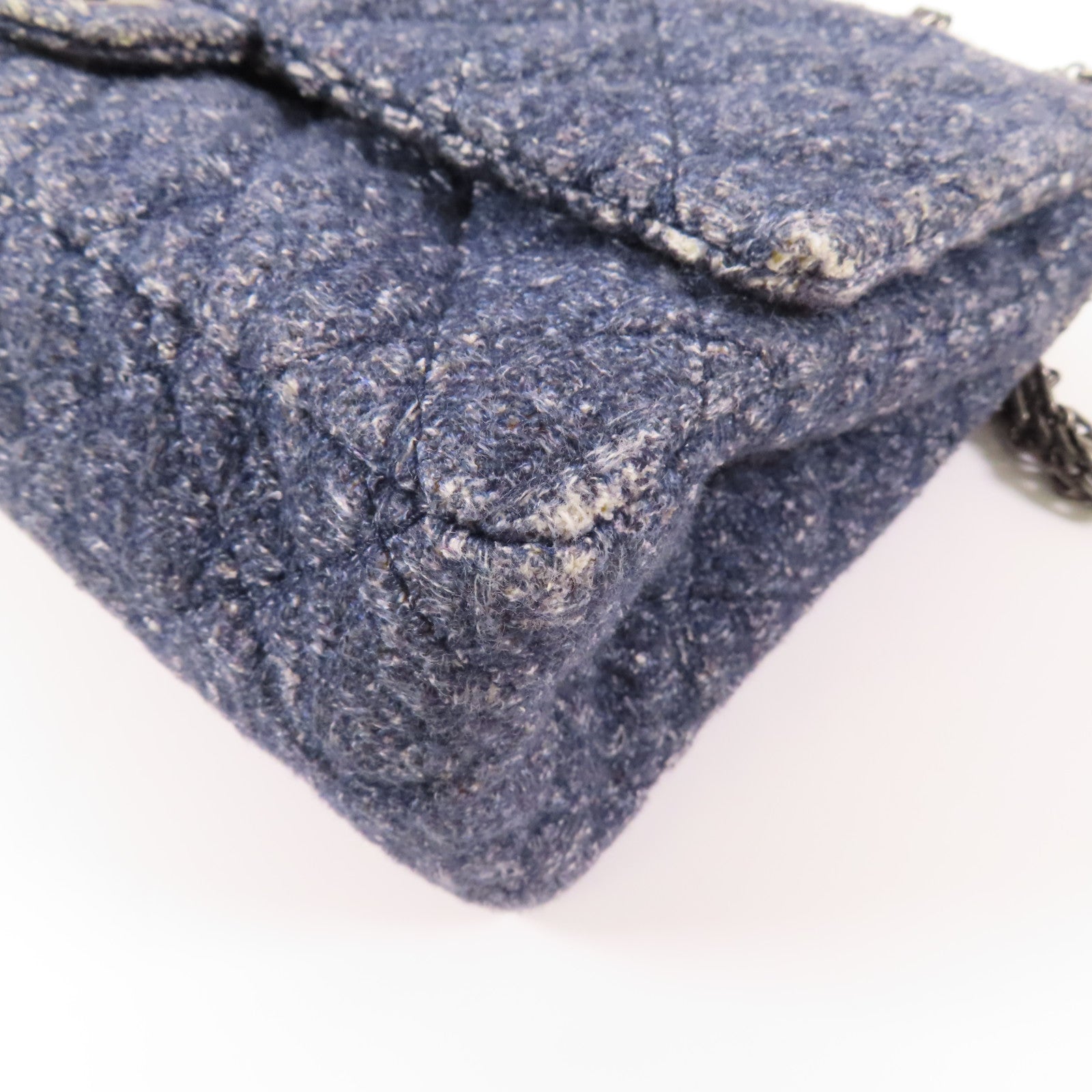 CHANEL 粗花呢2.55銀扣鏈帶肩背袋