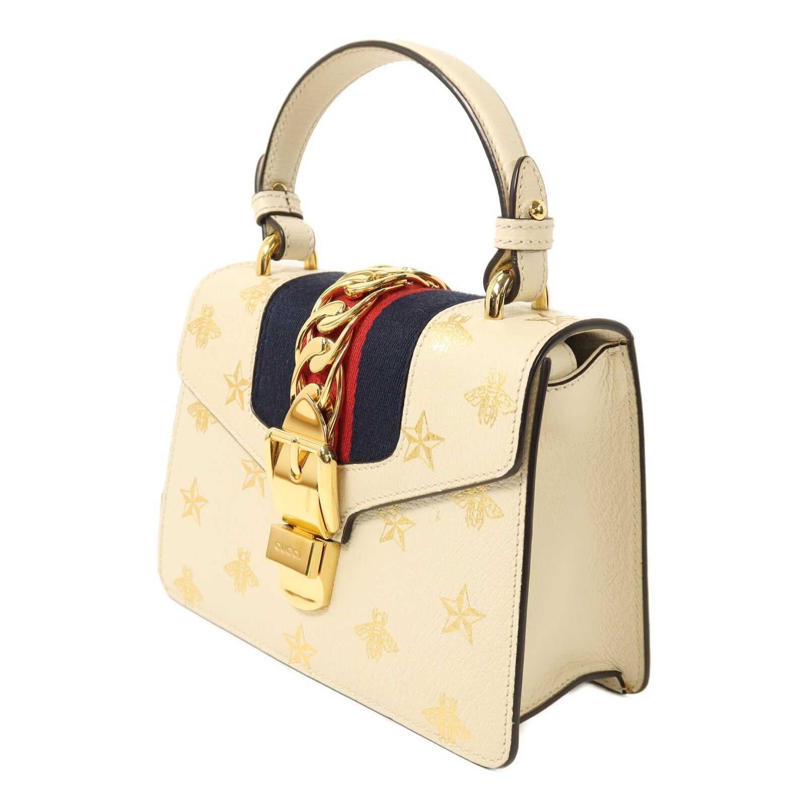 GUCCI 牛皮皮革Sylvie Bag金扣手挽肩背兩用袋
