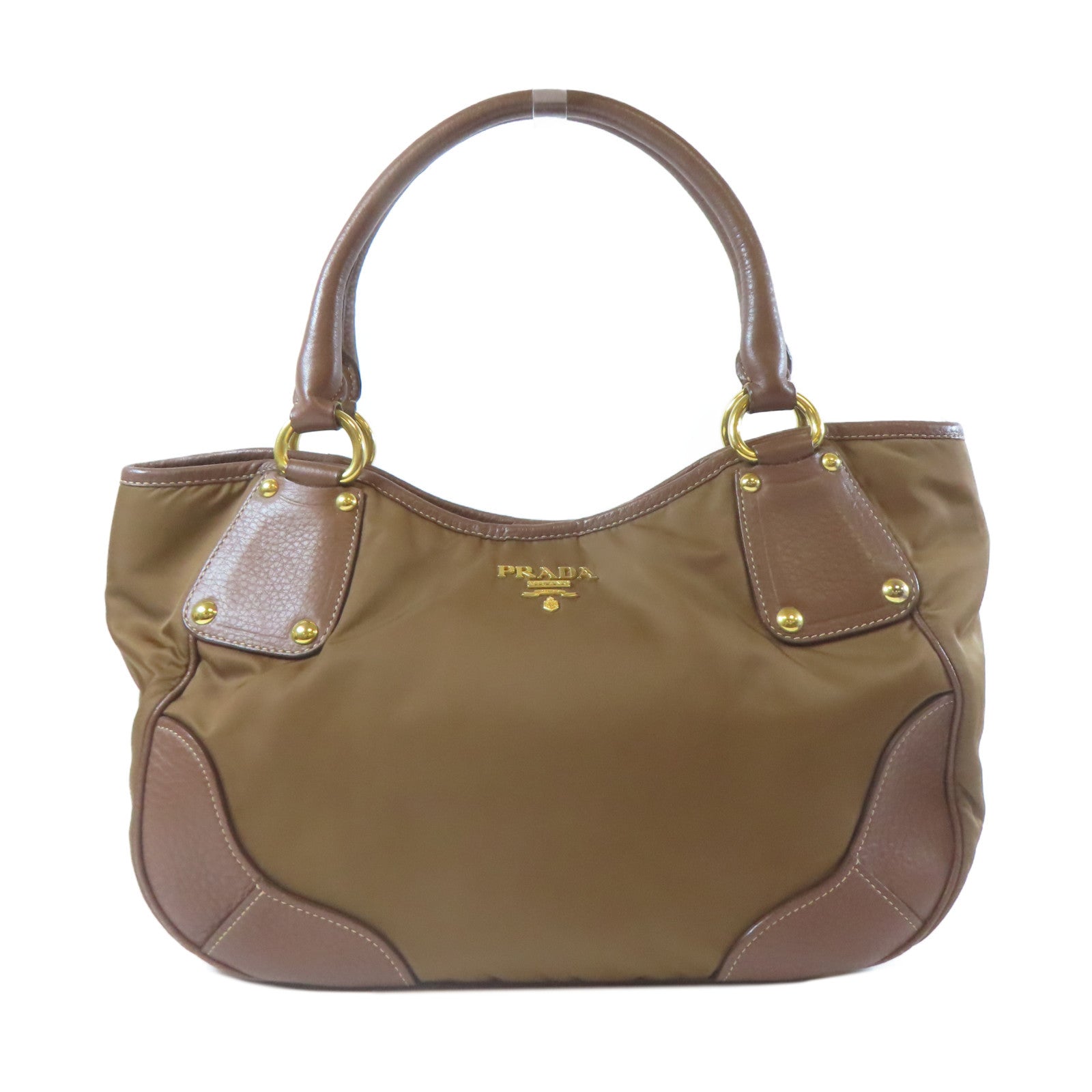 PRADA 尼龍Shoulder Bag金扣肩背袋啡色
