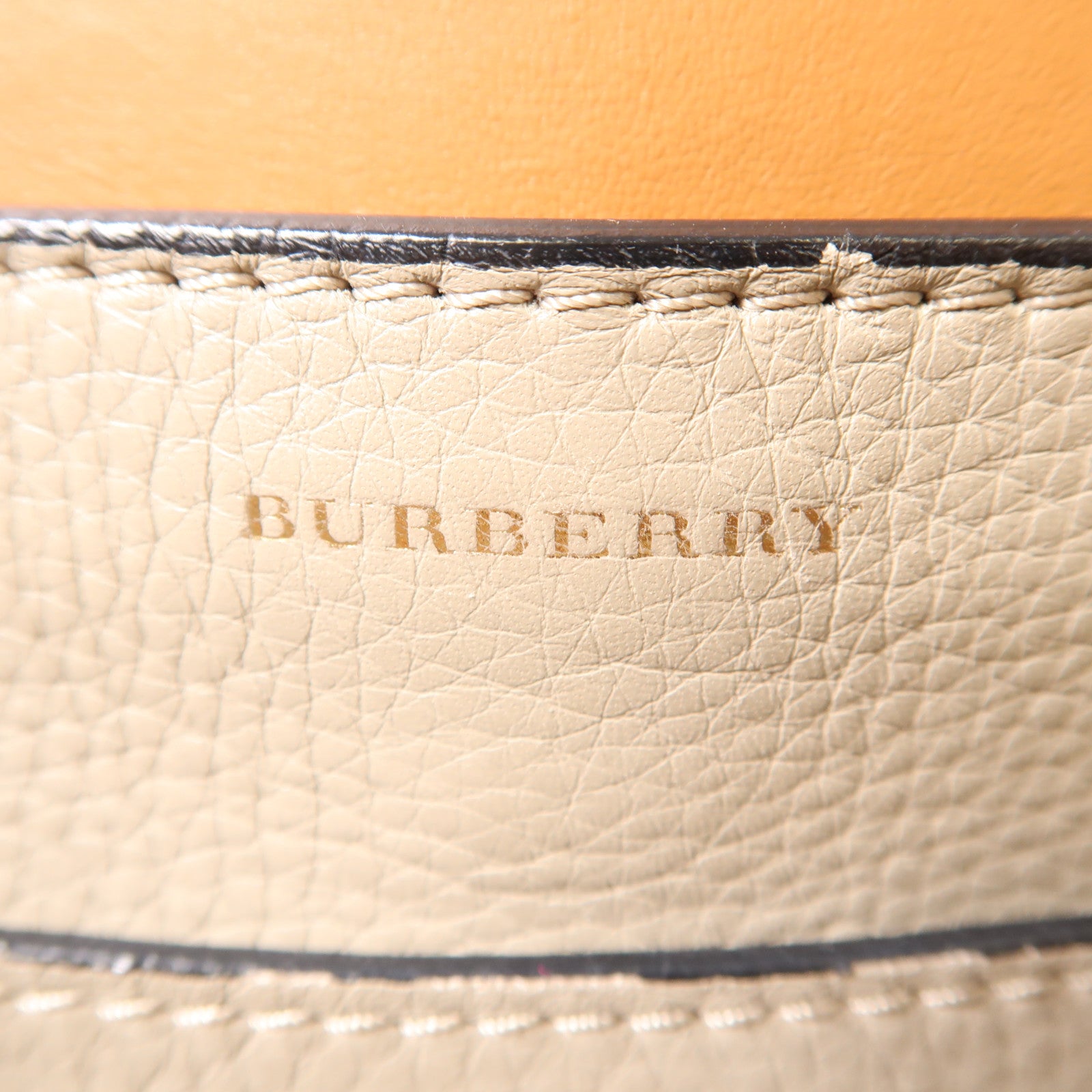 BURBERRY 牛皮皮革2 Way Bag金扣手挽肩背兩用袋灰色