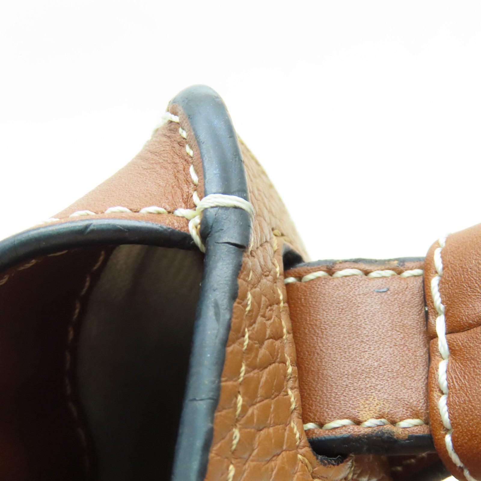 LOEWE 牛皮皮革Hammock金扣手挽肩背兩用袋棕色