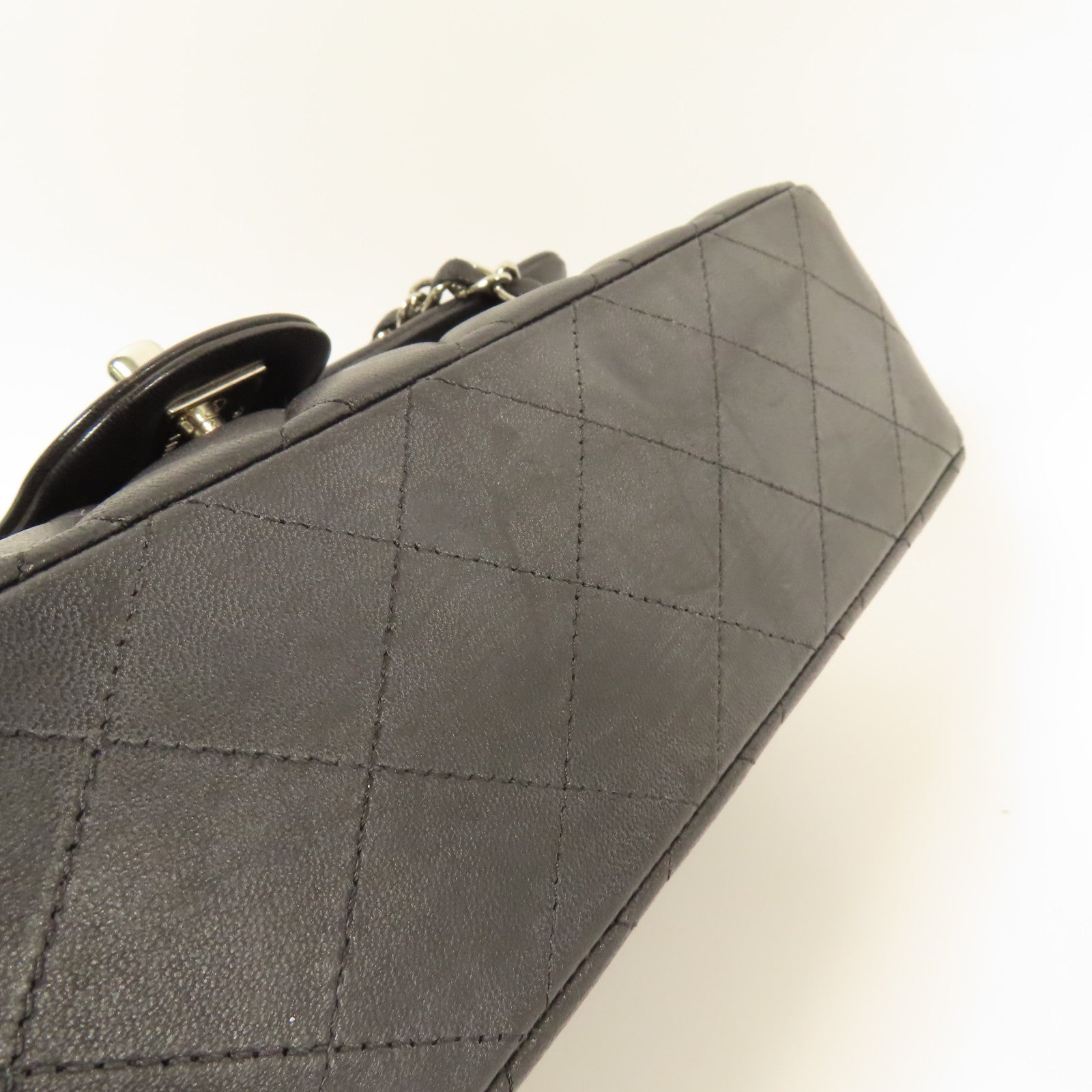 CHANEL 羊皮皮革Classic 25銀扣鏈帶肩背袋