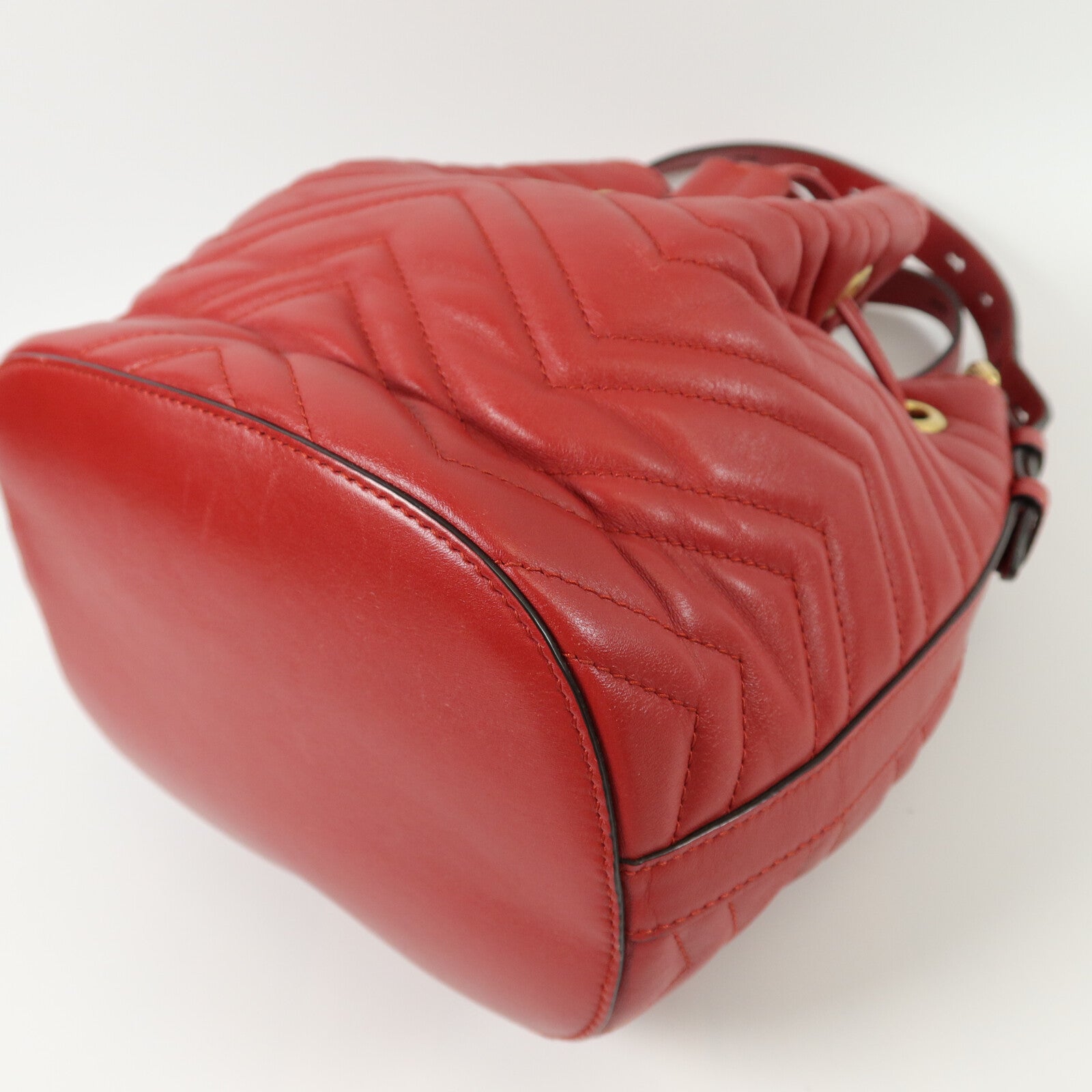 GUCCI 牛皮皮革GG Marmont Bucket手挽肩背兩用袋