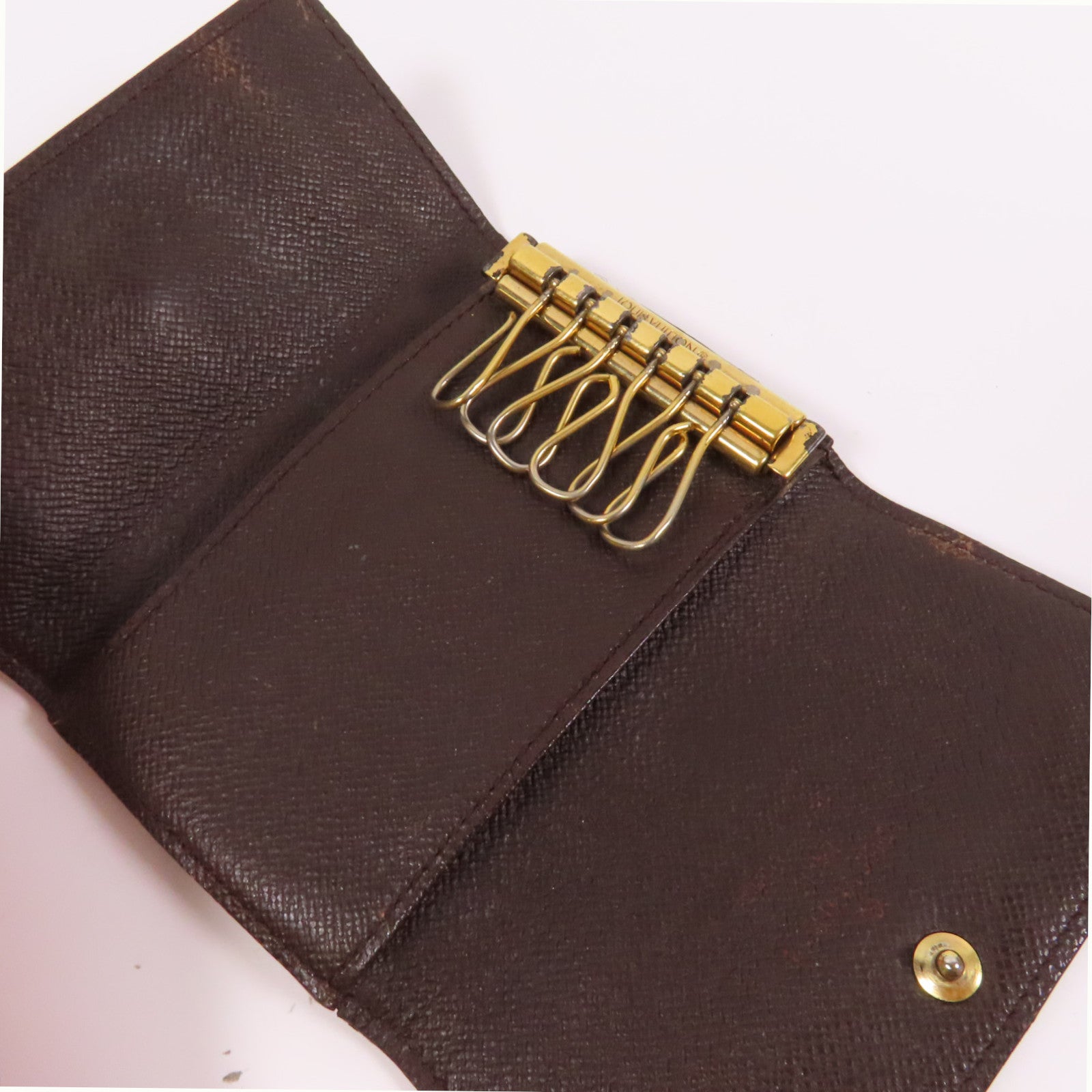 LOUIS VUITTON Damier 6 Key Holder金扣鎖匙包啡色