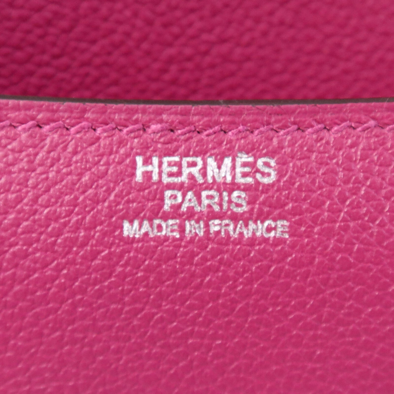 HERMES Evercolor皮革Constance 24銀扣肩背袋Rose Purple