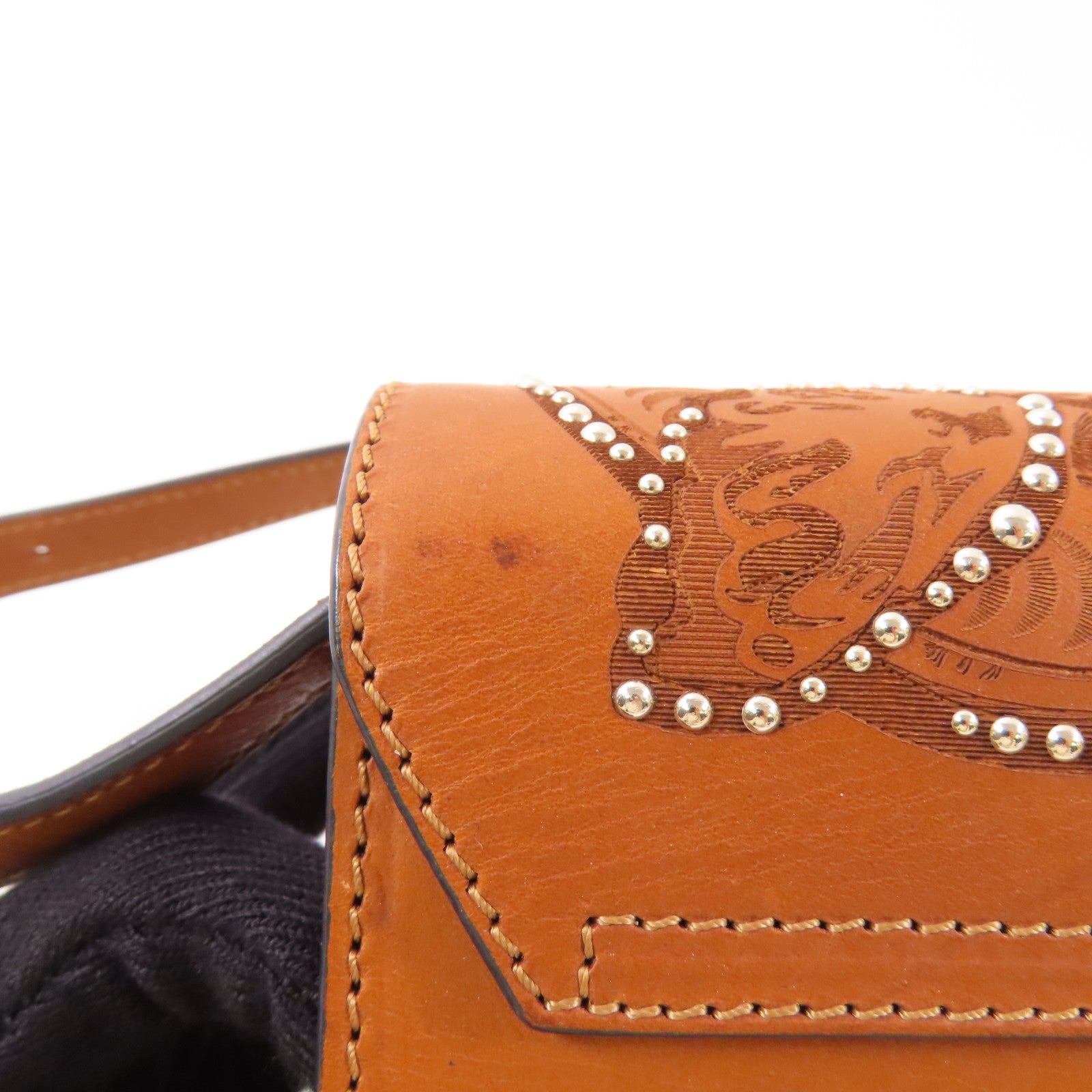 Valentino 牛皮皮革Shoulder Bag金扣肩背袋