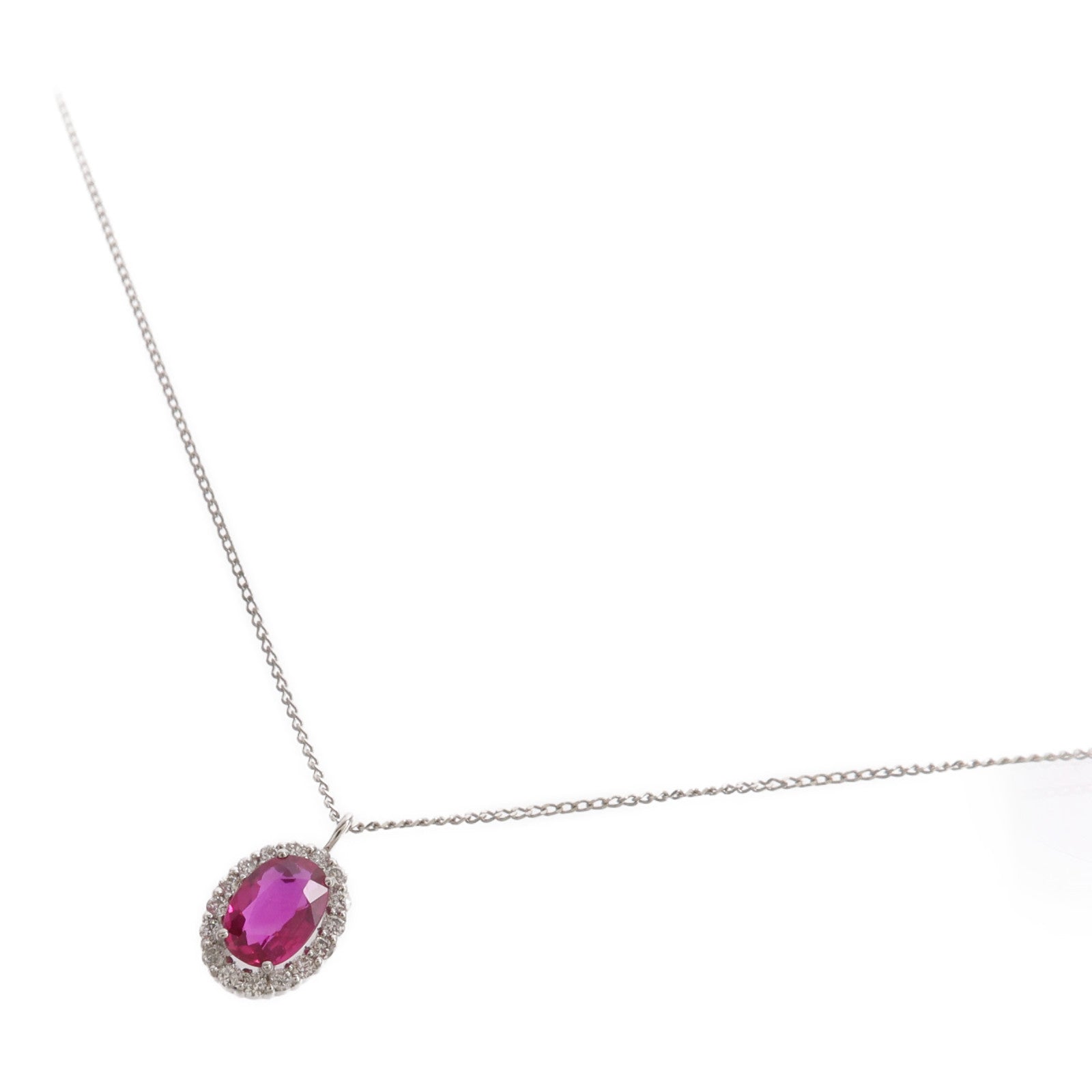 JEWELRY PT900鉑金Ruby Diamond Necklace紅寶石/鑽石項鍊