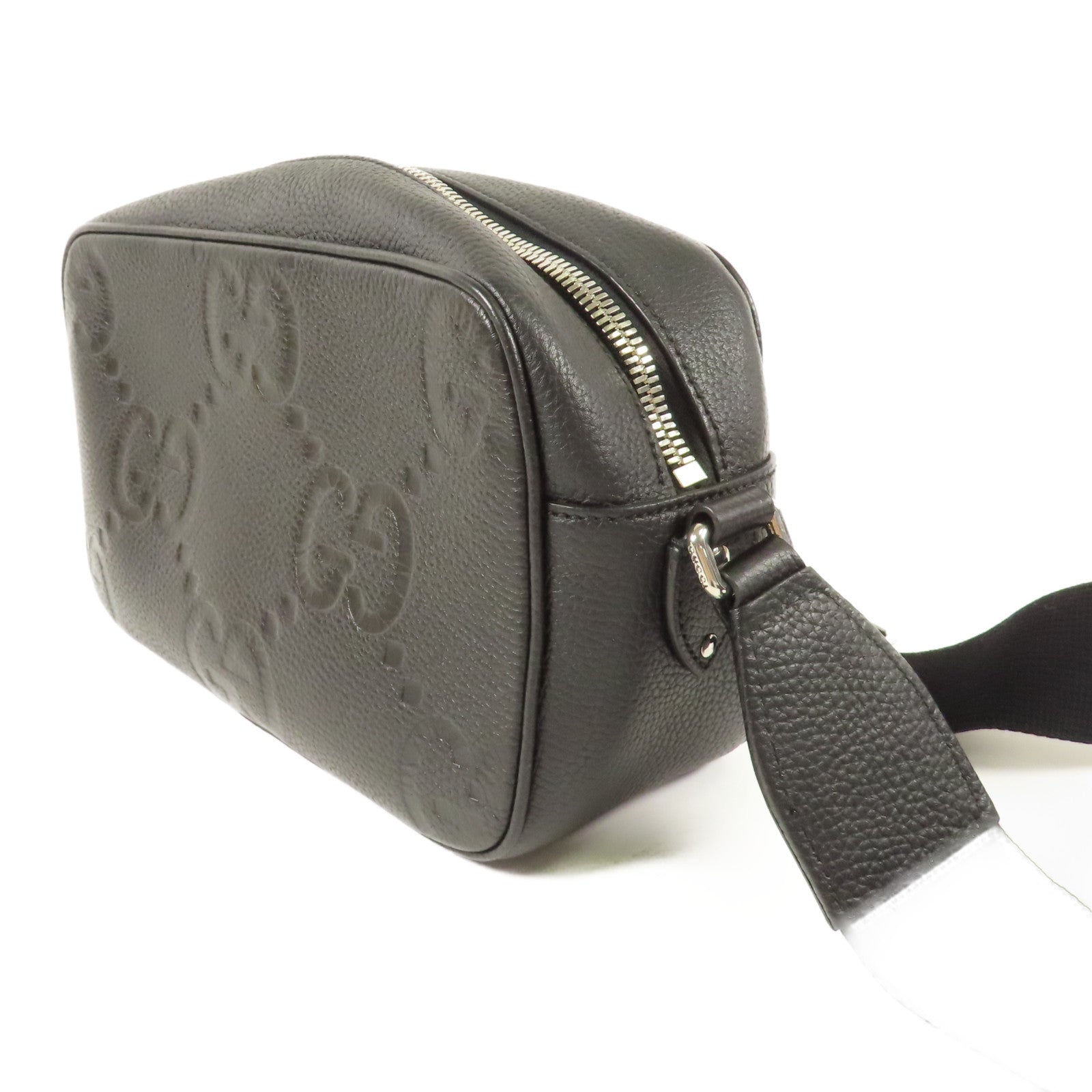GUCCI 牛皮皮革Camera Bag銀扣肩背袋