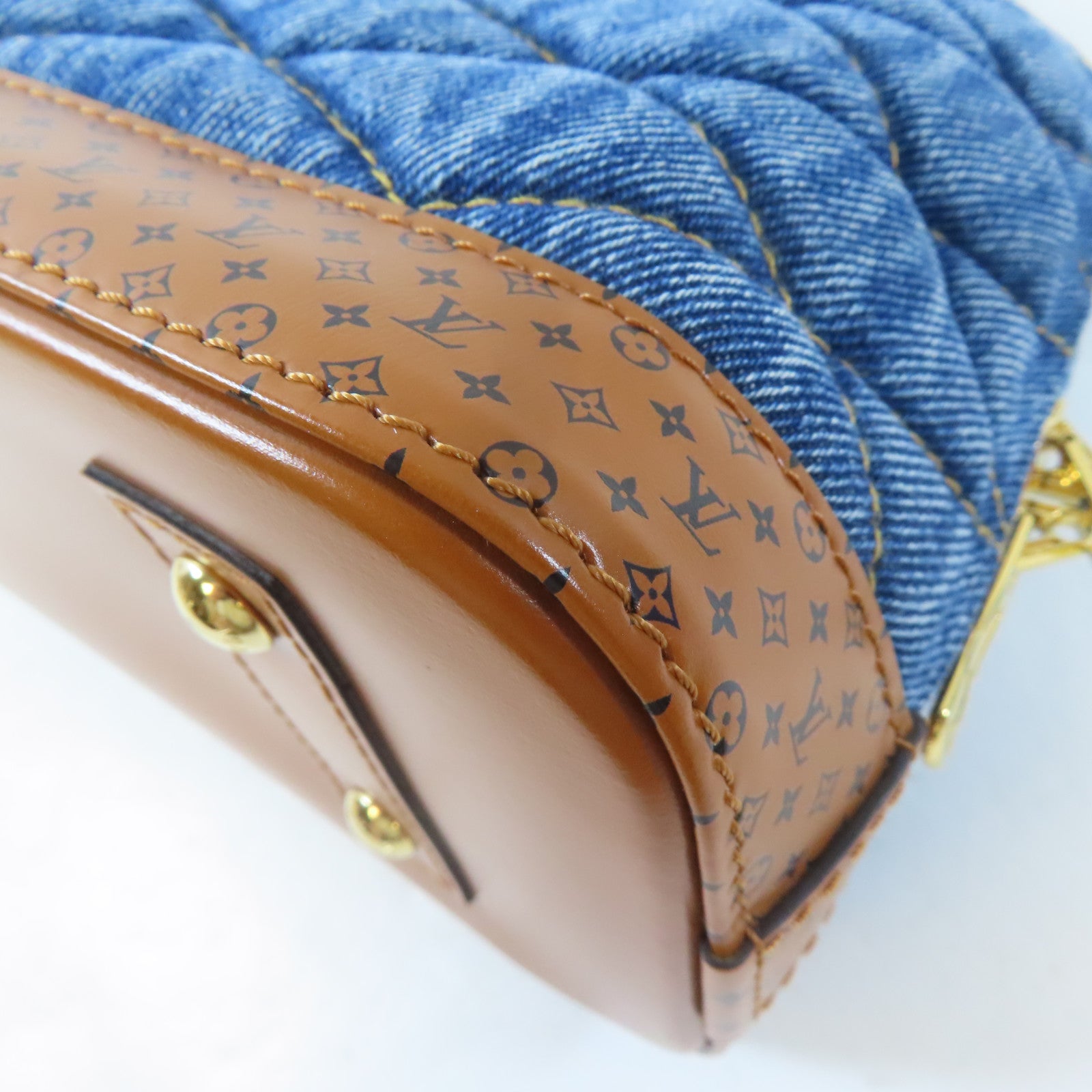 LOUIS VUITTON 【激減優惠】Monogram Denim Alma BB金扣手挽肩背兩用袋藍色/啡色