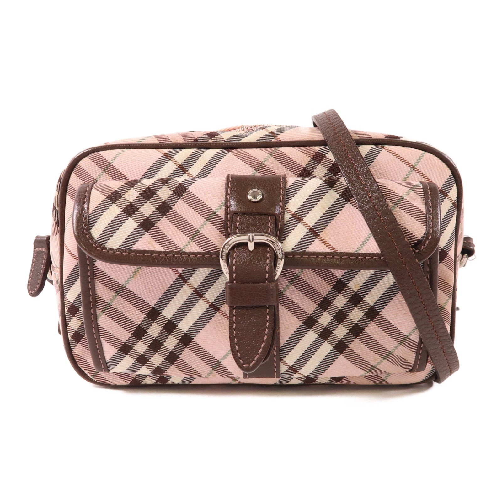 BURBERRY BLUE LABEL 帆布Shoulder Bag銀扣肩背袋