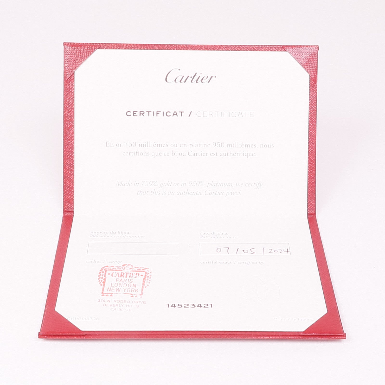 CARTIER 18K玫瑰金Love Bracelet鑽石手鏈Cartier#17