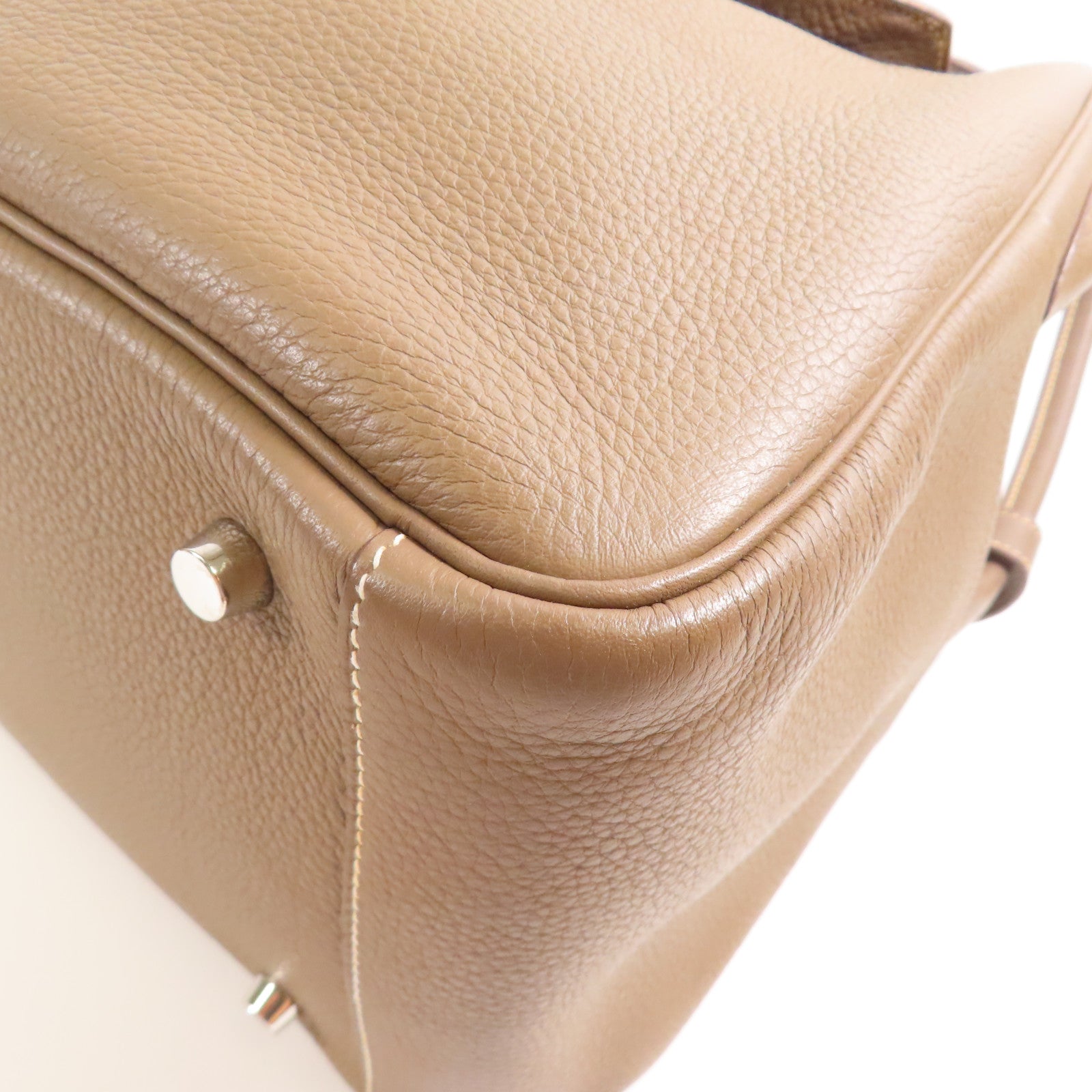 HERMES Togo皮革Lindy 34銀扣手挽肩背兩用袋18 Etoupe