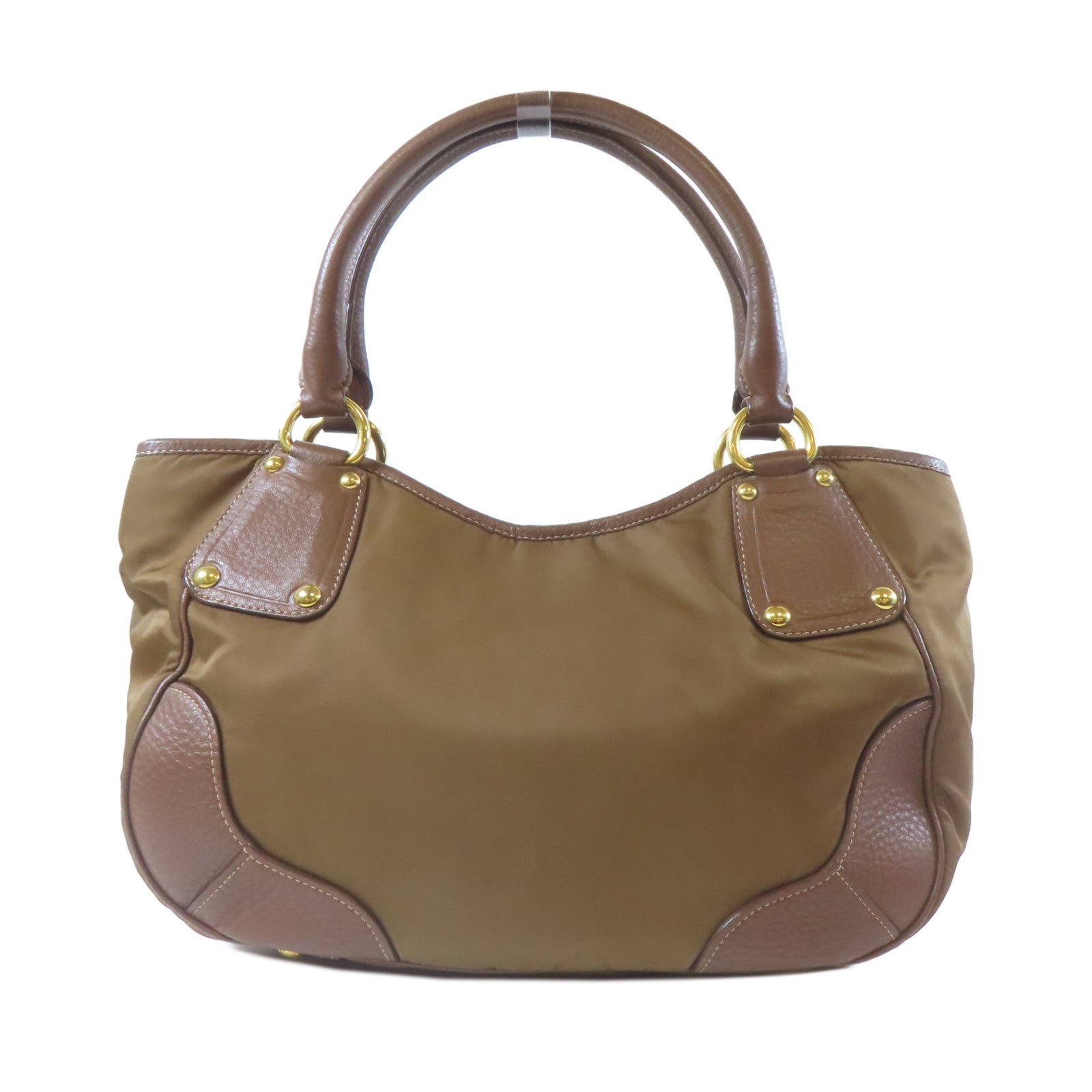 PRADA 尼龍Shoulder Bag金扣肩背袋啡色