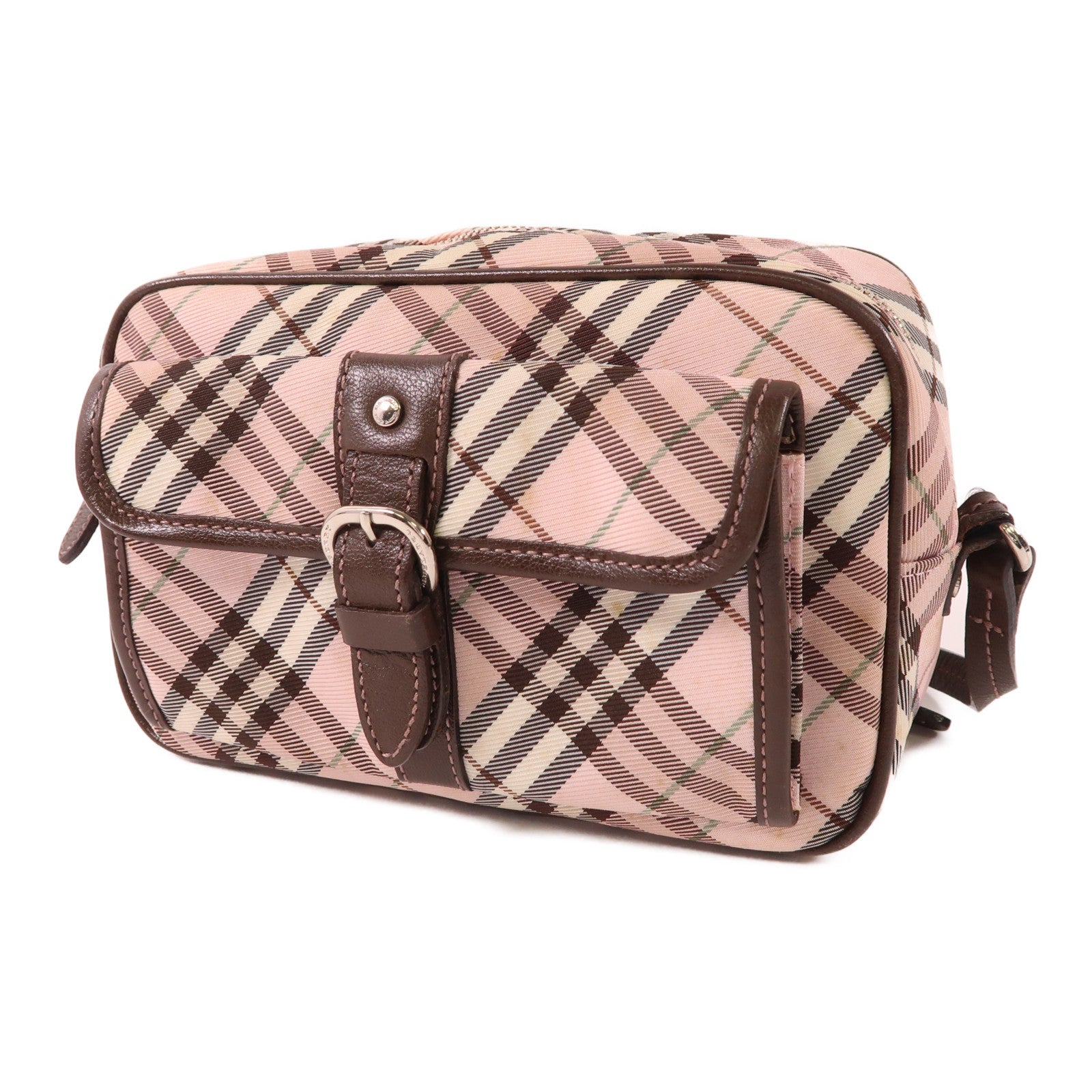 BURBERRY BLUE LABEL 帆布Shoulder Bag銀扣肩背袋