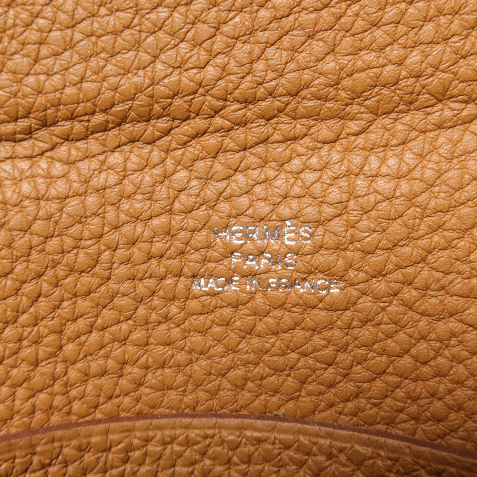 HERMES Togo皮革Videpoches肩背袋Gold