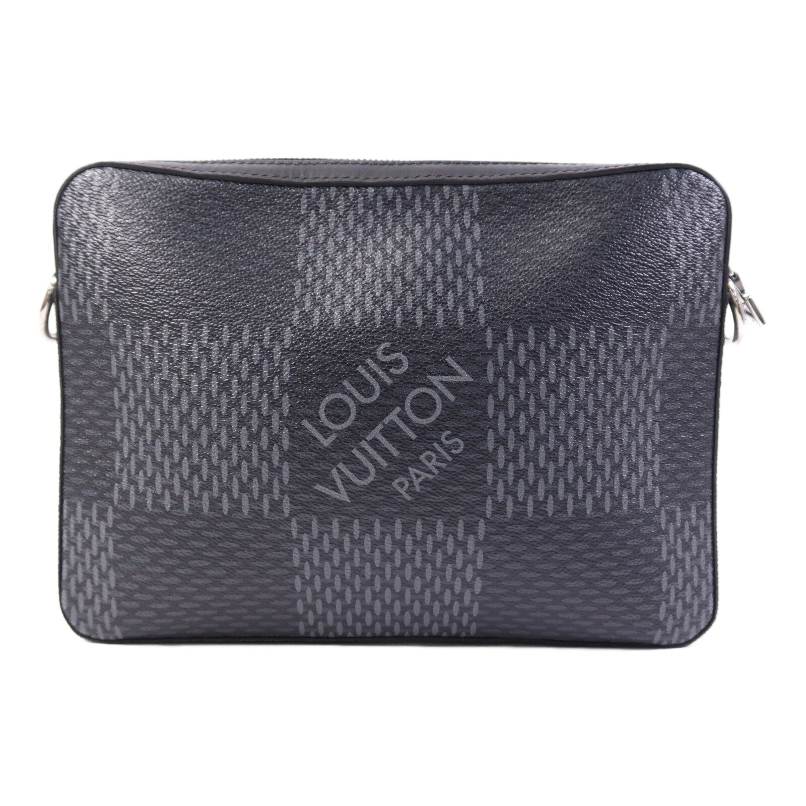 LOUIS VUITTON Damier Graphite Trio Messenger銀扣肩背袋