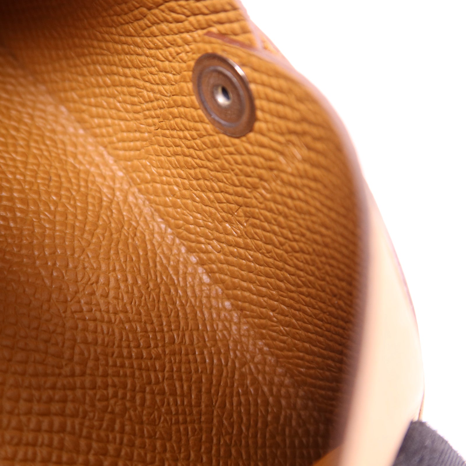 HERMES Epsom皮革Calvi Card Case銀扣卡片套Gold