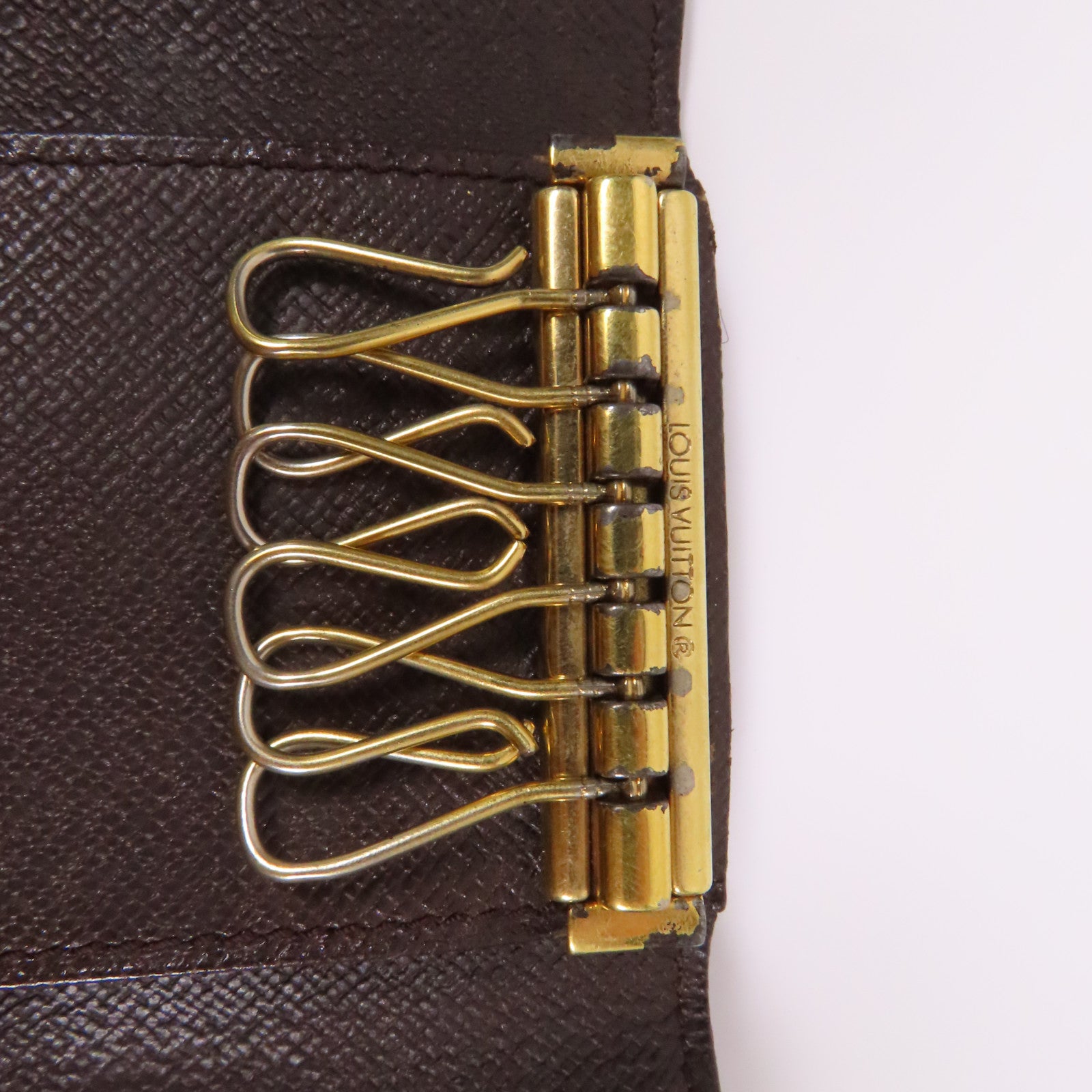 LOUIS VUITTON Damier 6 Key Holder金扣鎖匙包啡色
