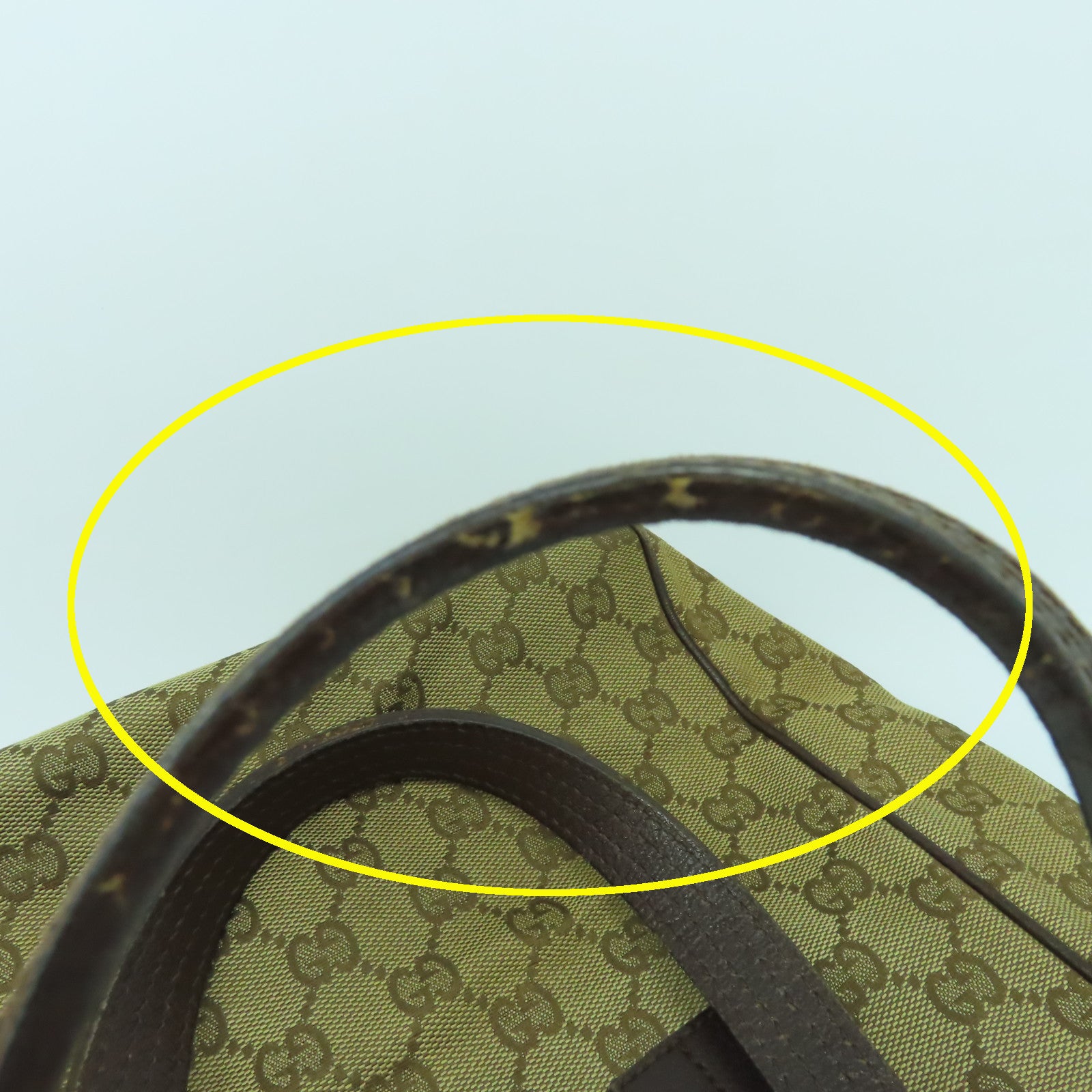 GUCCI 帆布Tote Bag銀扣手挽袋啡色