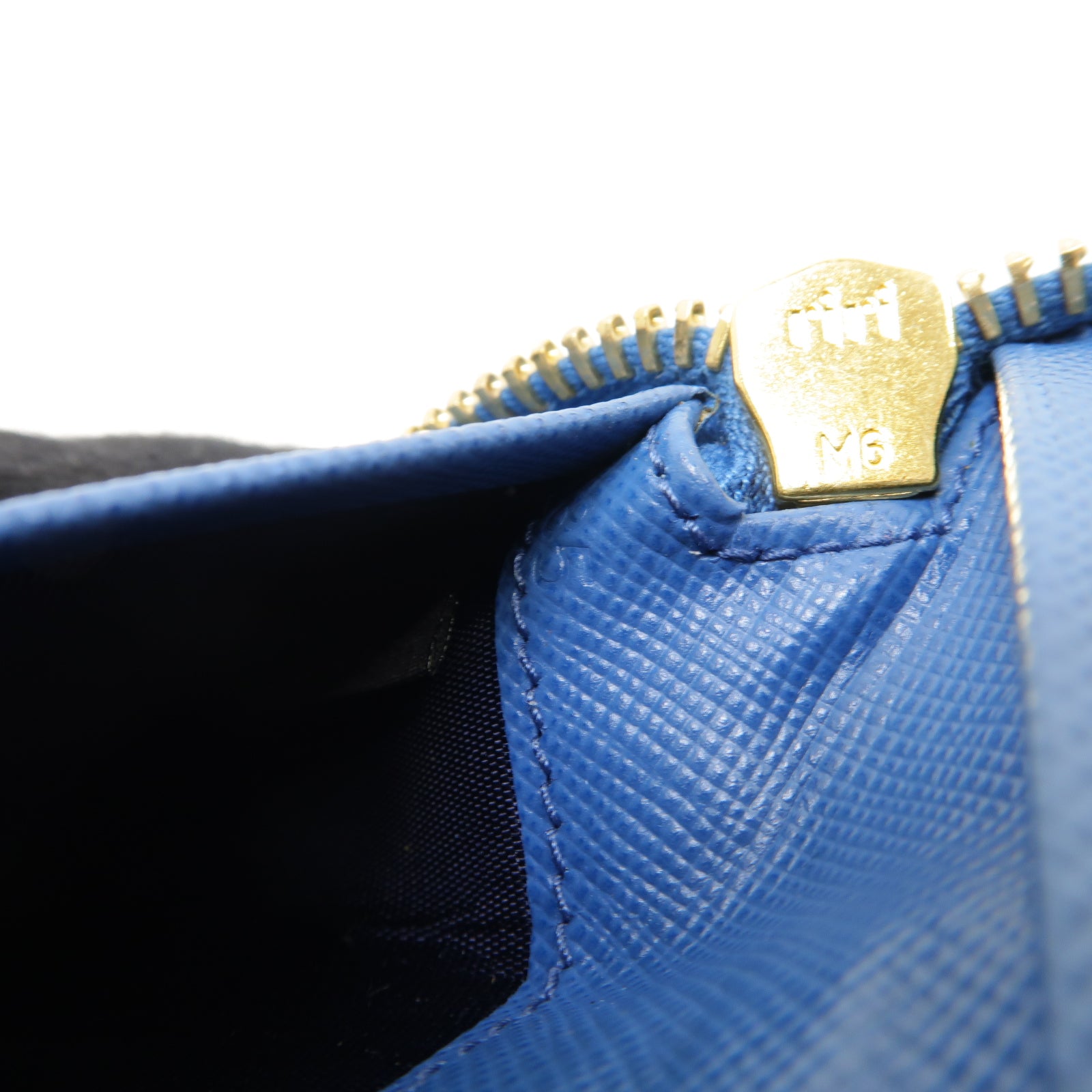 PRADA 牛皮皮革Key Case金扣鎖匙包藍色