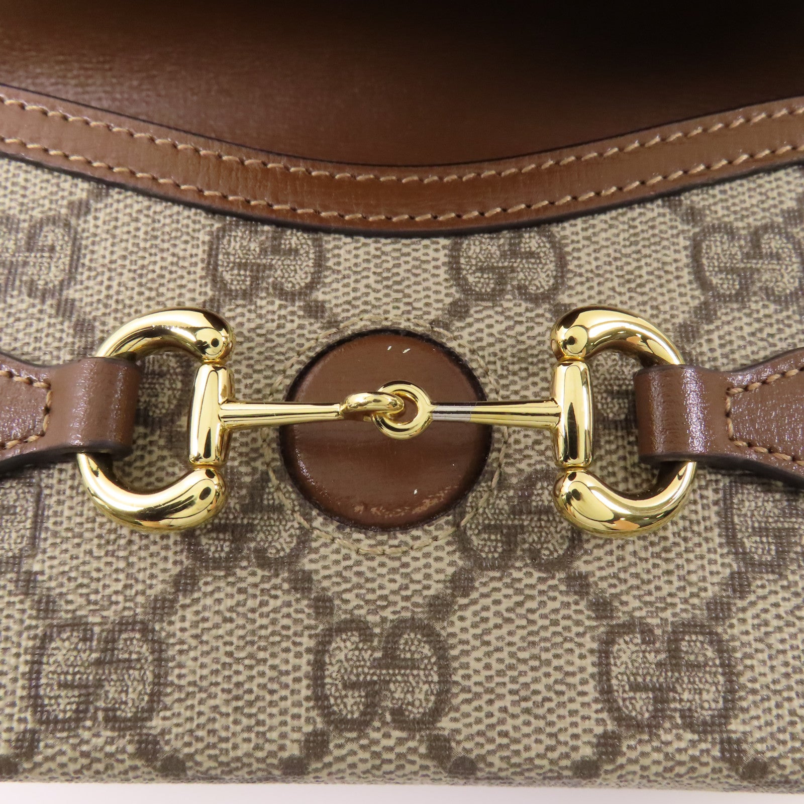 GUCCI 塗層帆布Horsebit 1955 Mini Bag金扣肩背袋