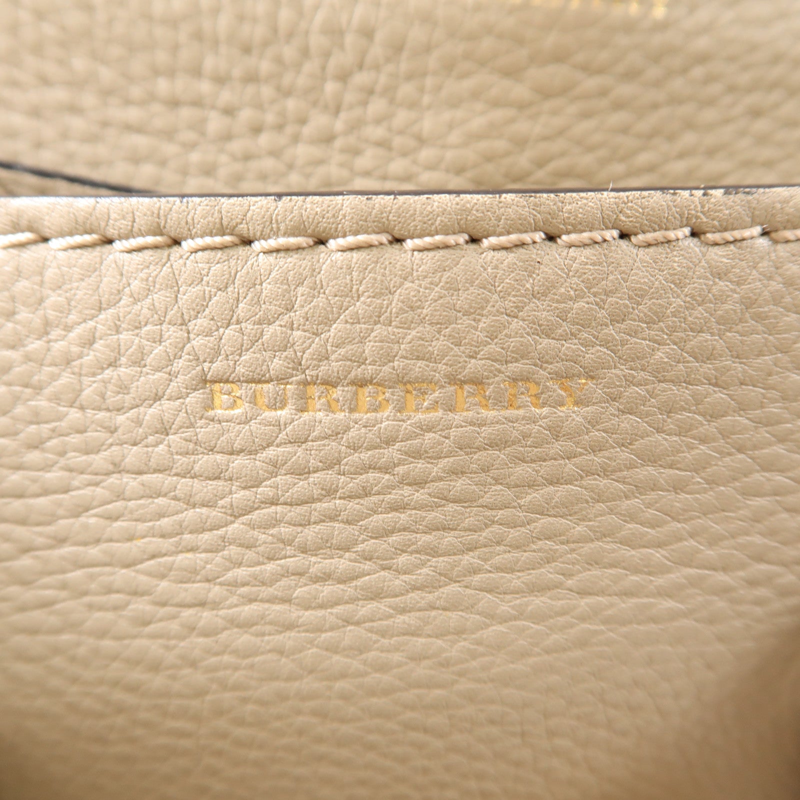 BURBERRY 牛皮皮革2 Way Bag金扣手挽肩背兩用袋灰色
