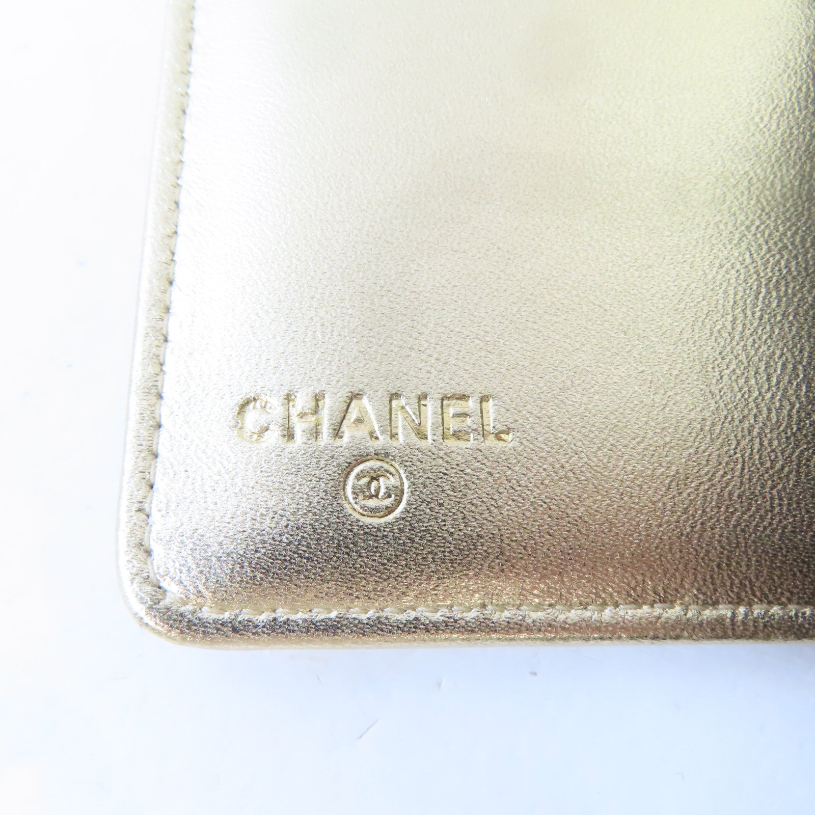 CHANEL 【激減優惠】牛皮皮革Long Wallet金扣長錢包金色