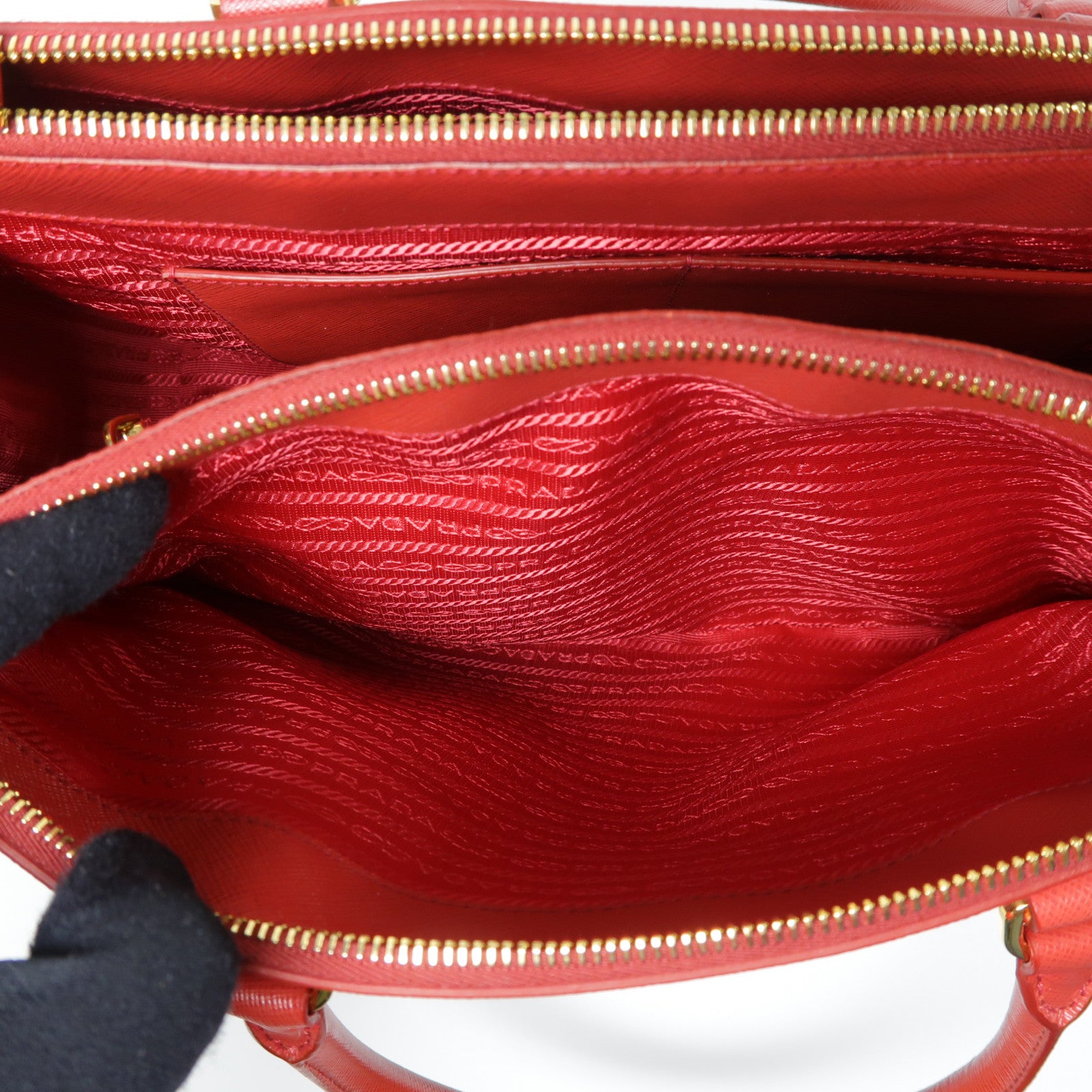 PRADA 牛皮皮革Galleria金扣手挽肩背兩用袋