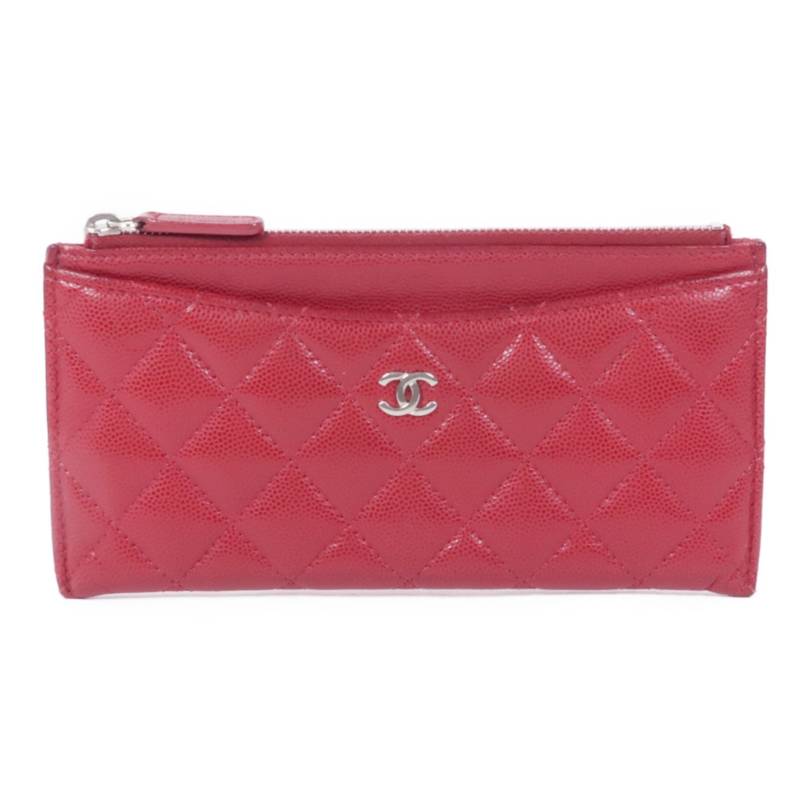 CHANEL 牛皮皮革Clutch Bag銀扣手拿包