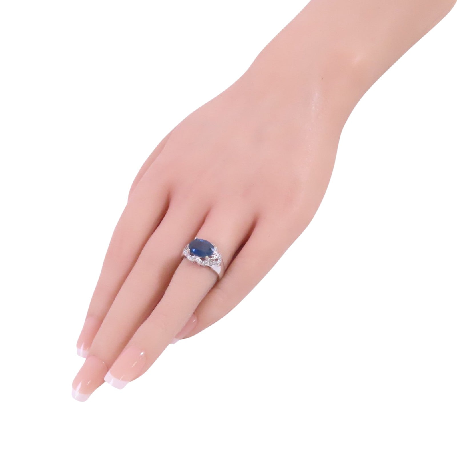 JEWELRY 【激減優惠】18K白金/藍寶石/鑽石Sapphire Diamond Ring戒指US#4.25