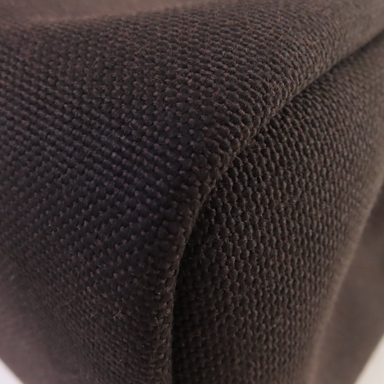 HERMES Toile Militaire帆布Herbag PM 2Way Shoulder Bag金扣手挽肩背兩用袋Ebene烏木色