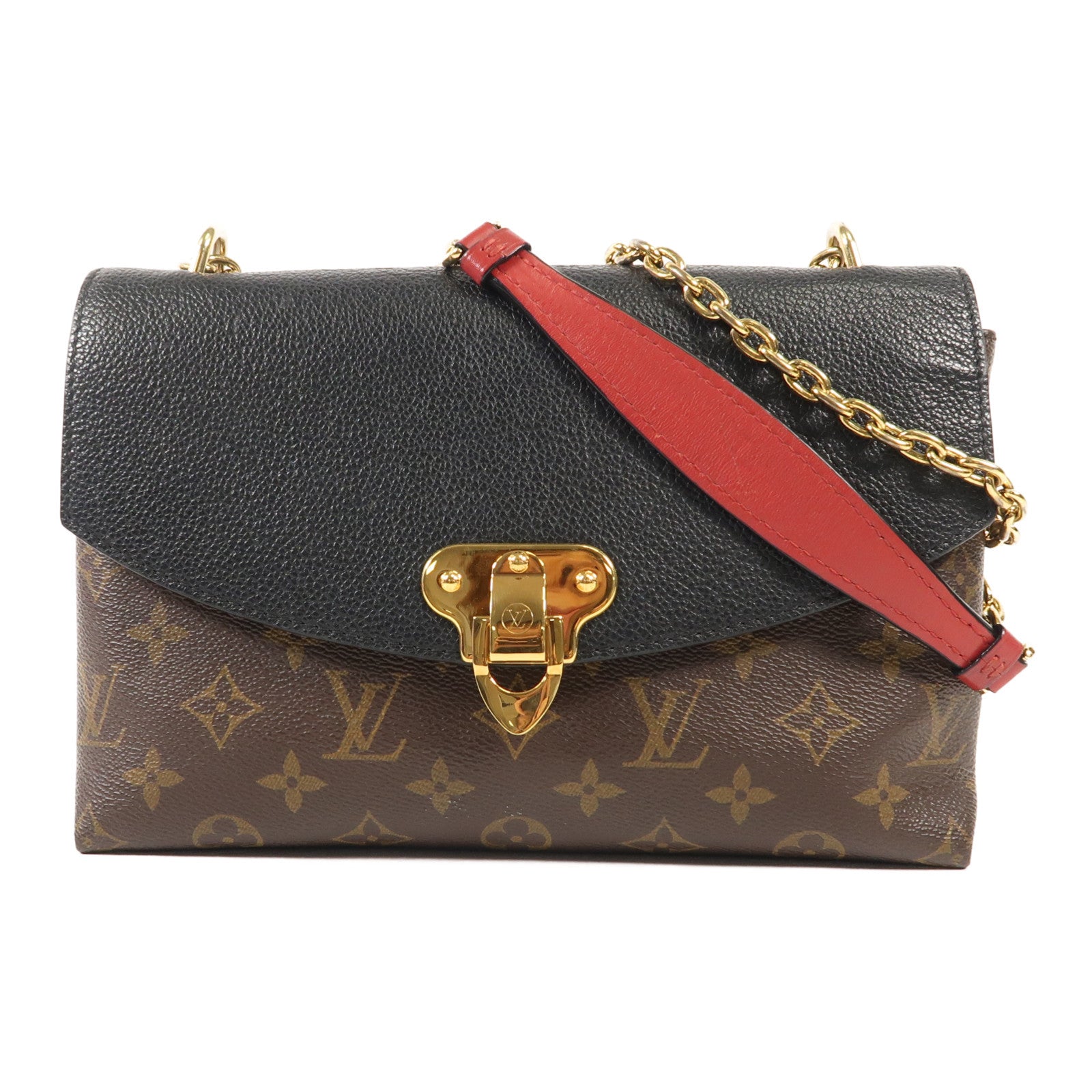 LOUIS VUITTON Monogram Saint Placide金扣肩背袋棕色/色