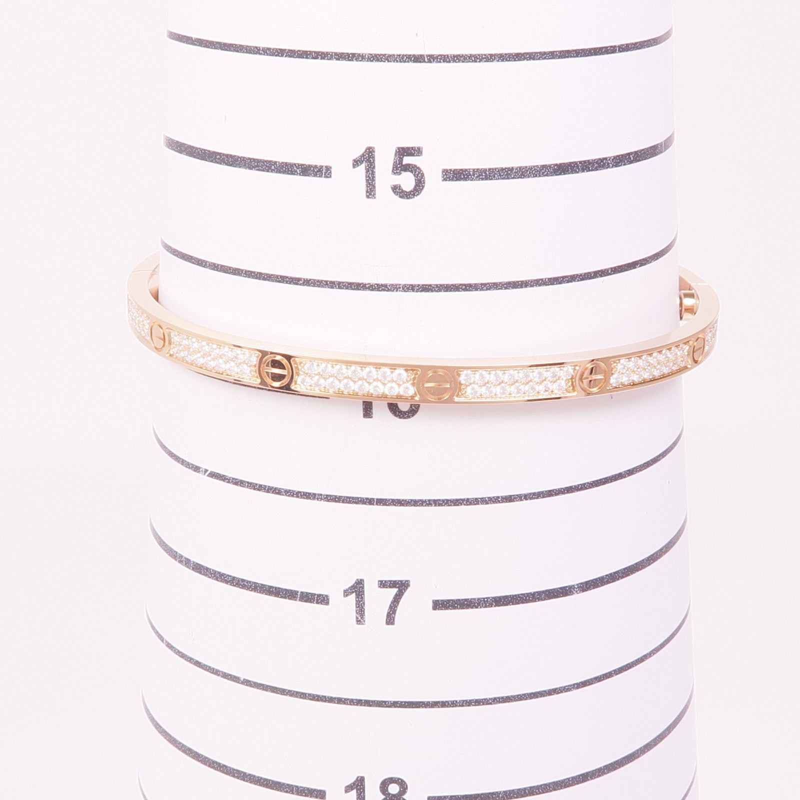 CARTIER 18K玫瑰金Love Bracelet鑽石手鏈Cartier#17