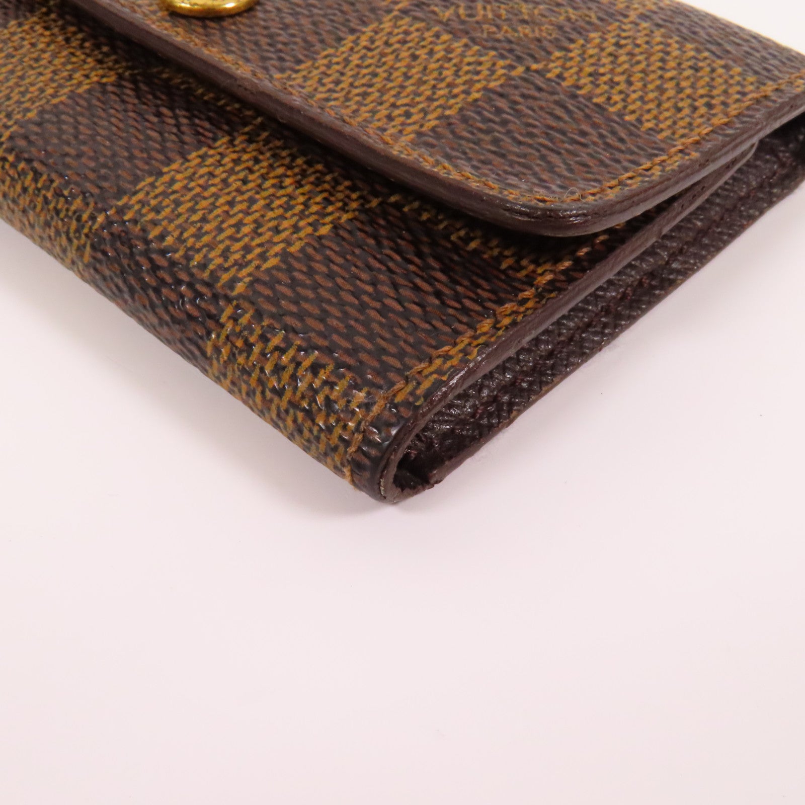 LOUIS VUITTON Damier 6 Key Holder金扣鎖匙包啡色
