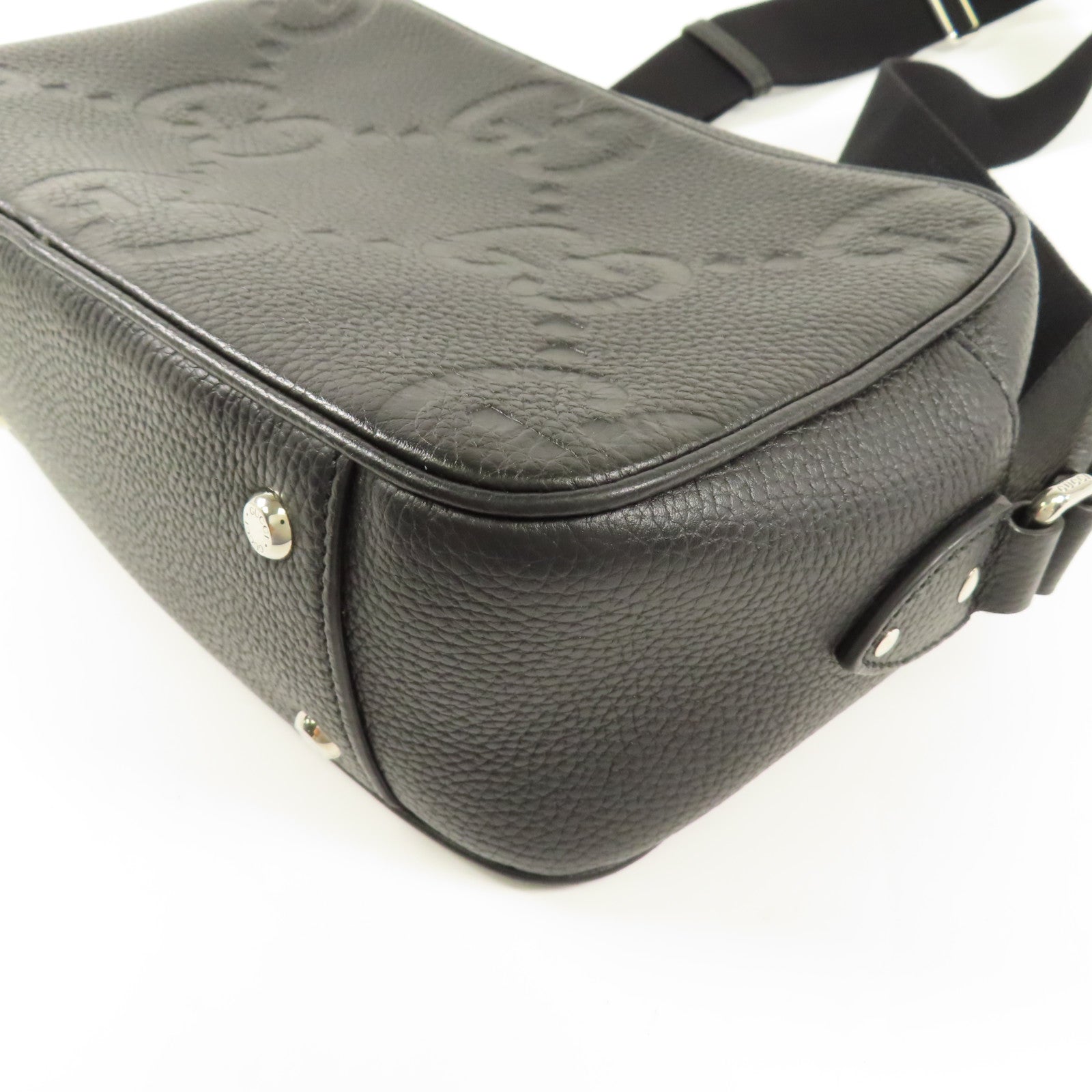GUCCI 牛皮皮革Camera Bag銀扣肩背袋