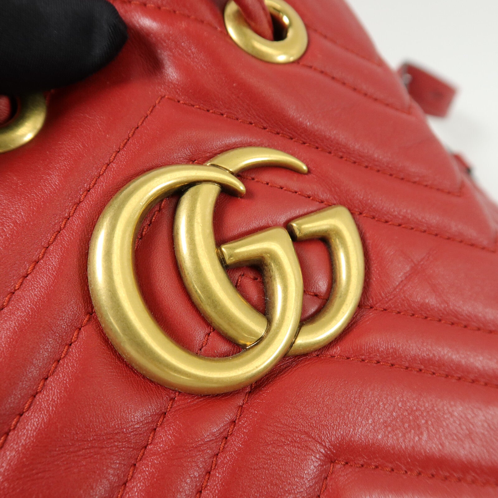 GUCCI 牛皮皮革GG Marmont Bucket手挽肩背兩用袋