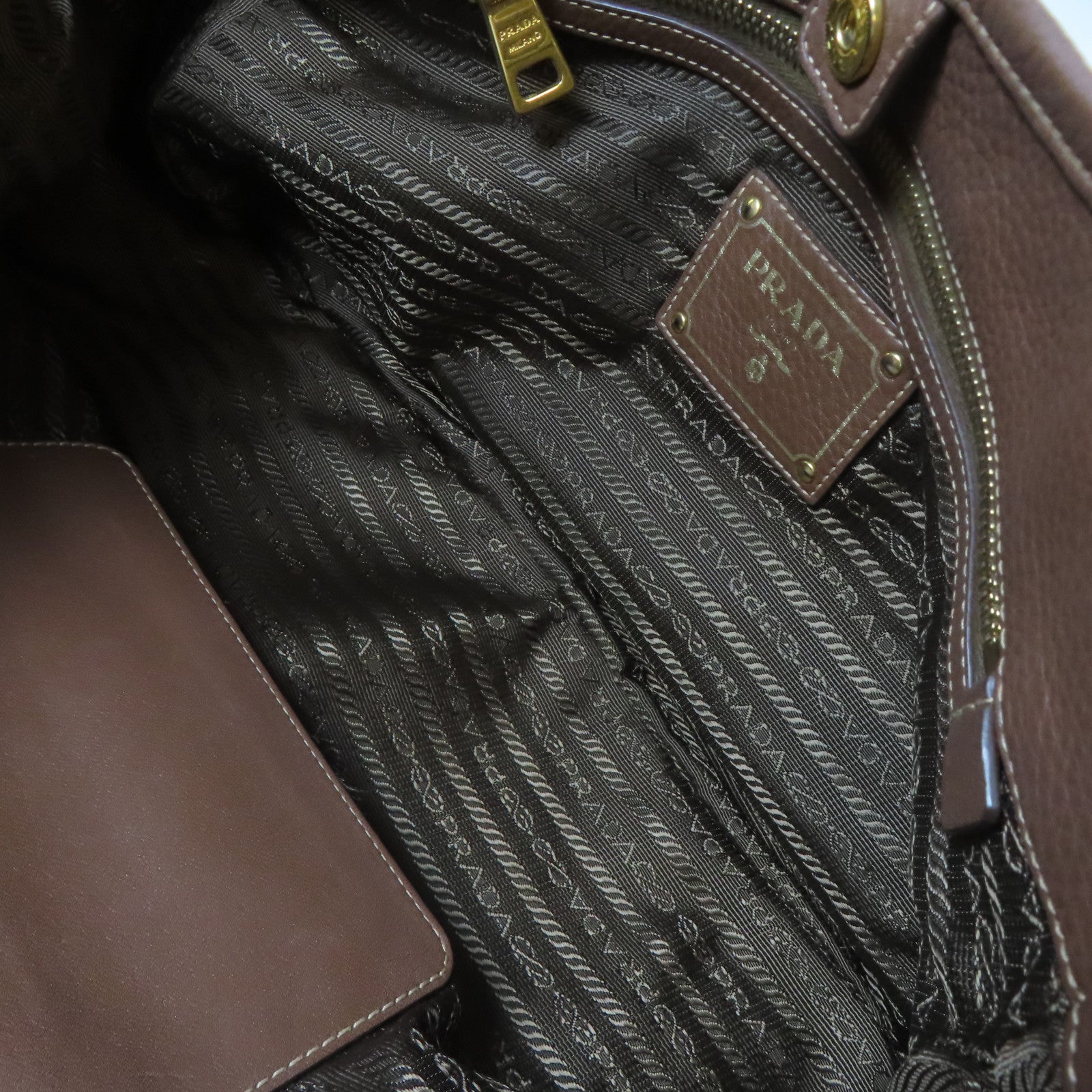 PRADA 尼龍Shoulder Bag金扣肩背袋啡色