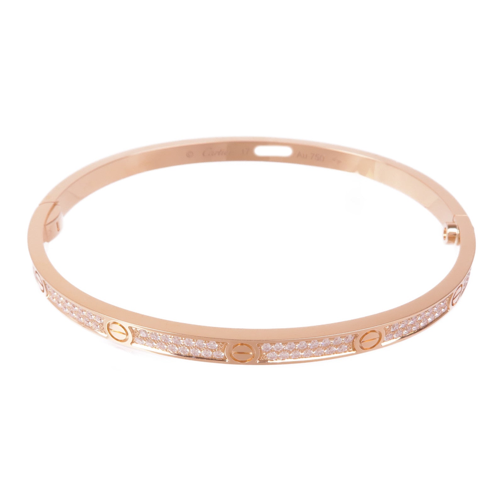 CARTIER 18K玫瑰金Love Bracelet鑽石手鏈Cartier#17